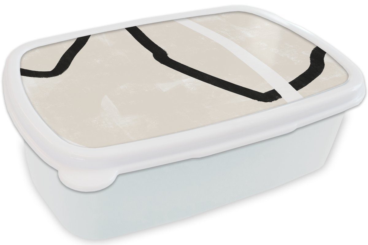 Brotbox - MuchoWow für Design, Rosa und - Erwachsene, Kunststoff, Lunchbox Minimalismus Brotdose, Mädchen weiß und für Kinder Jungs (2-tlg),