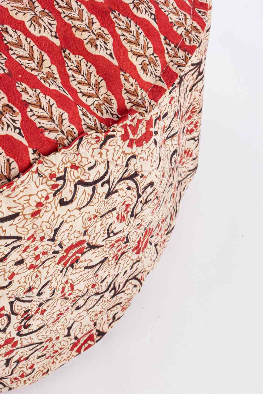 Feeling4Home Pouf Lorient aus Baumwolle, Rot