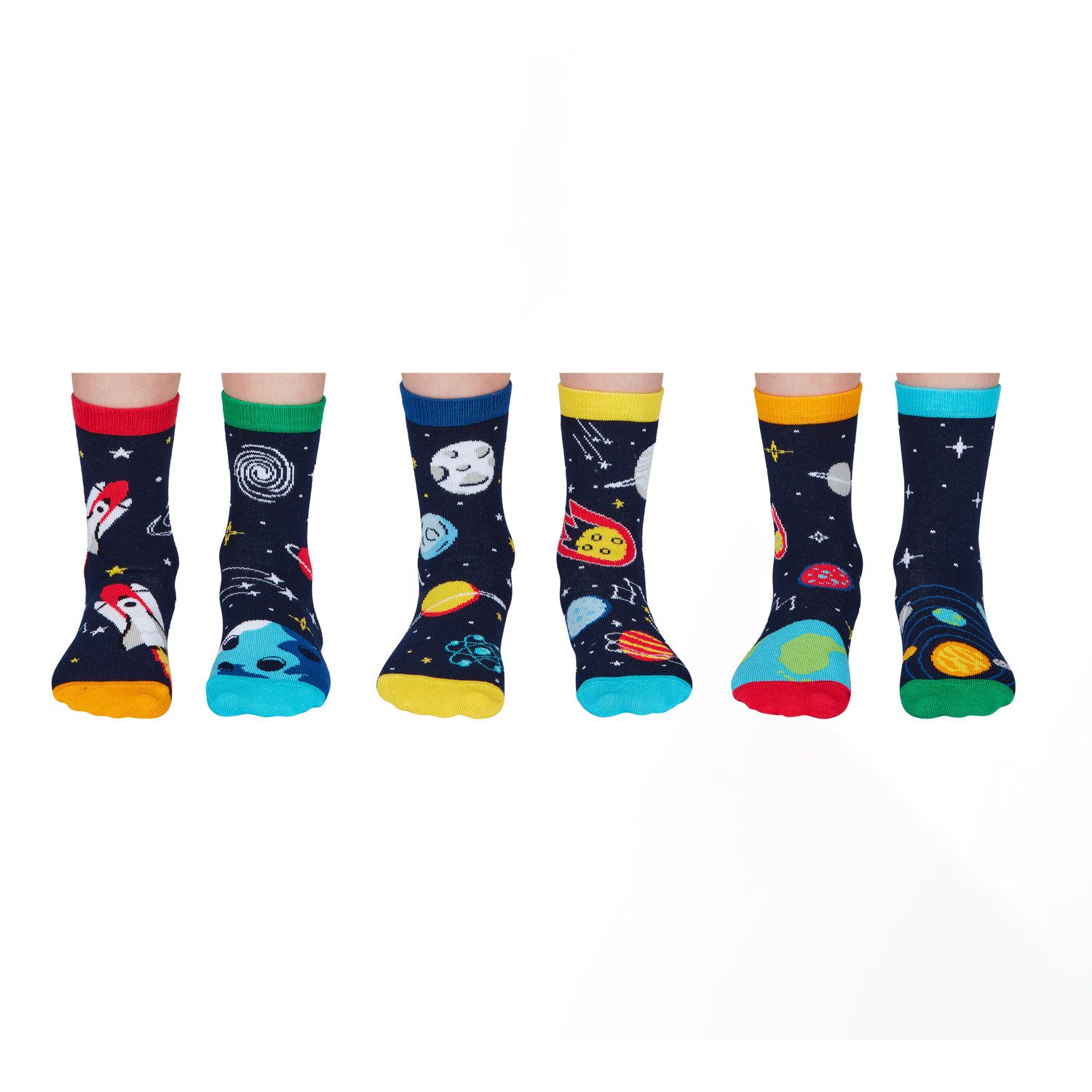 United Oddsocks Freizeitsocken One Small Step Weltall Oddsocks Socken in 27-30 im 6er Set