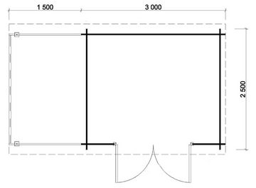 Alpholz Gartenhaus Maria mit Schleppdach, BxT: 450x275 cm, 28 mm Wandstärke - ohne Imprägnierung