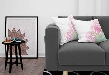Kissenbezüge Modern Accent Doppelseitiger Digitaldruck, Abakuhaus (2 Stück), Hortensie Grunge Farbe Kunst Blumen