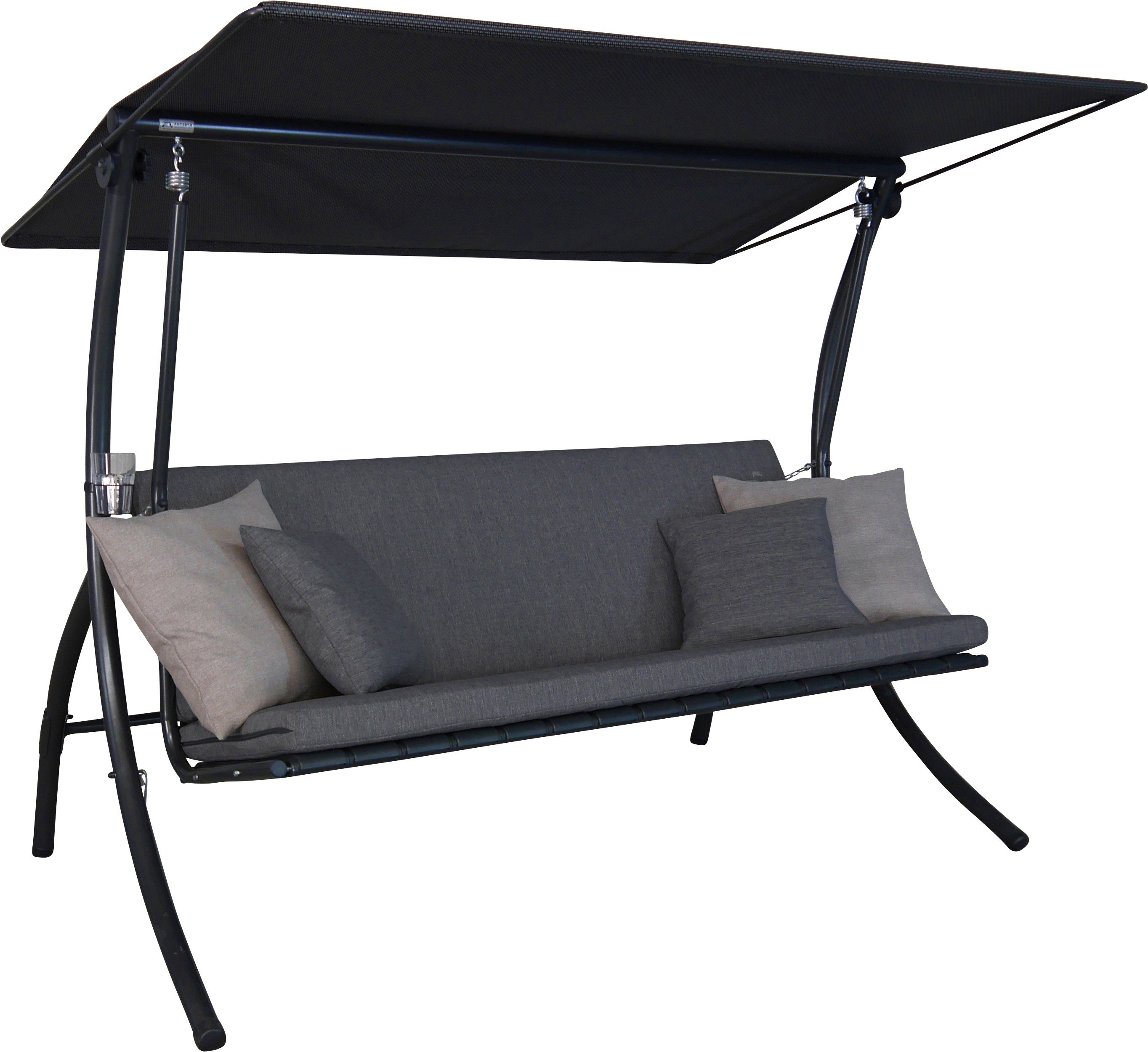 Originalprodukt-Versandhandel Angerer Freizeitmöbel Hollywoodschaukel stone, 3-Sitzer, Bettfunktion Motion Smart