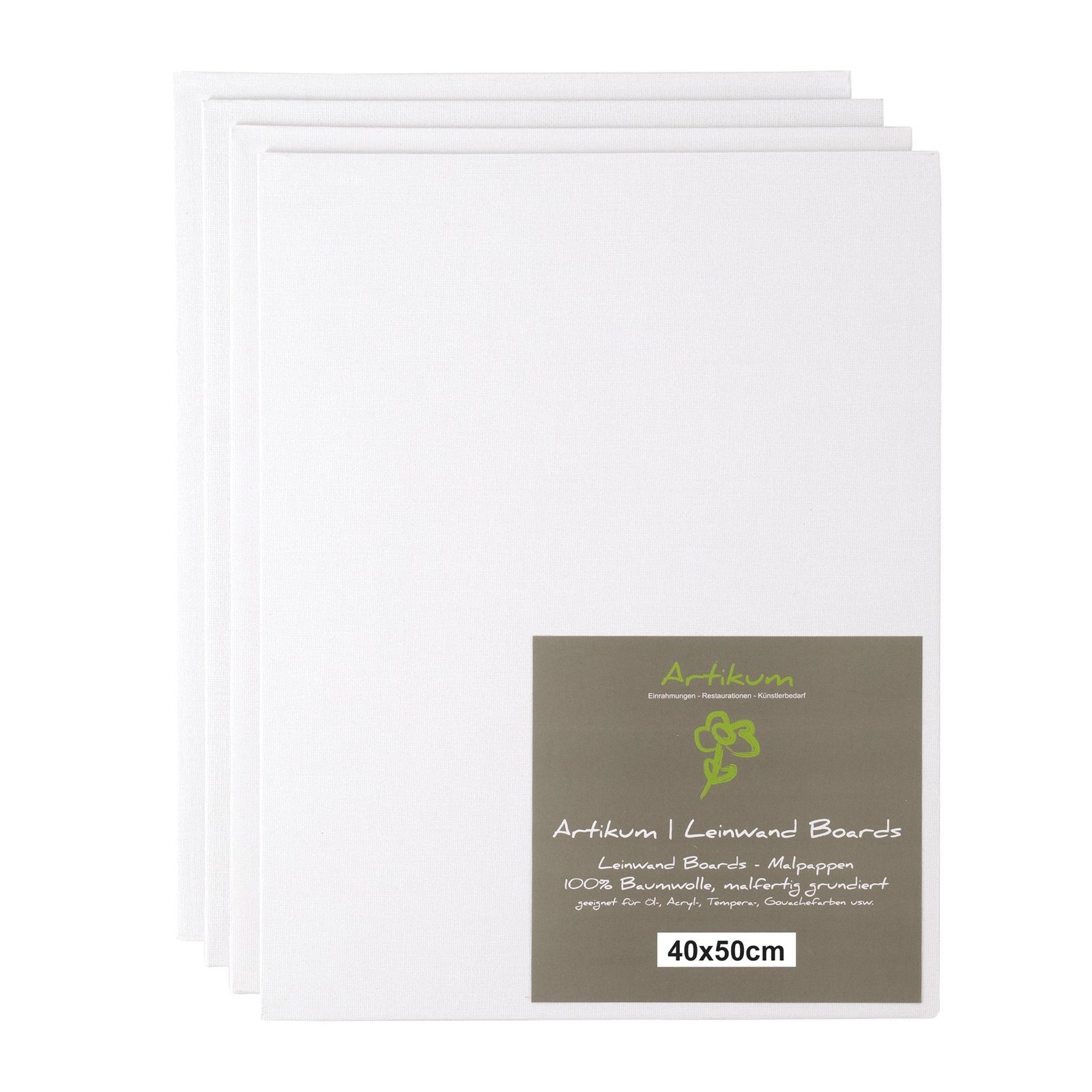 ARTIKUM Keilrahmen 4x ARTIKUM KÜNSTLER MALKARTON 40x50cm Malpappen mit Leinwand zum Malen, Malfertig. Einfach auspacken und loslegen.