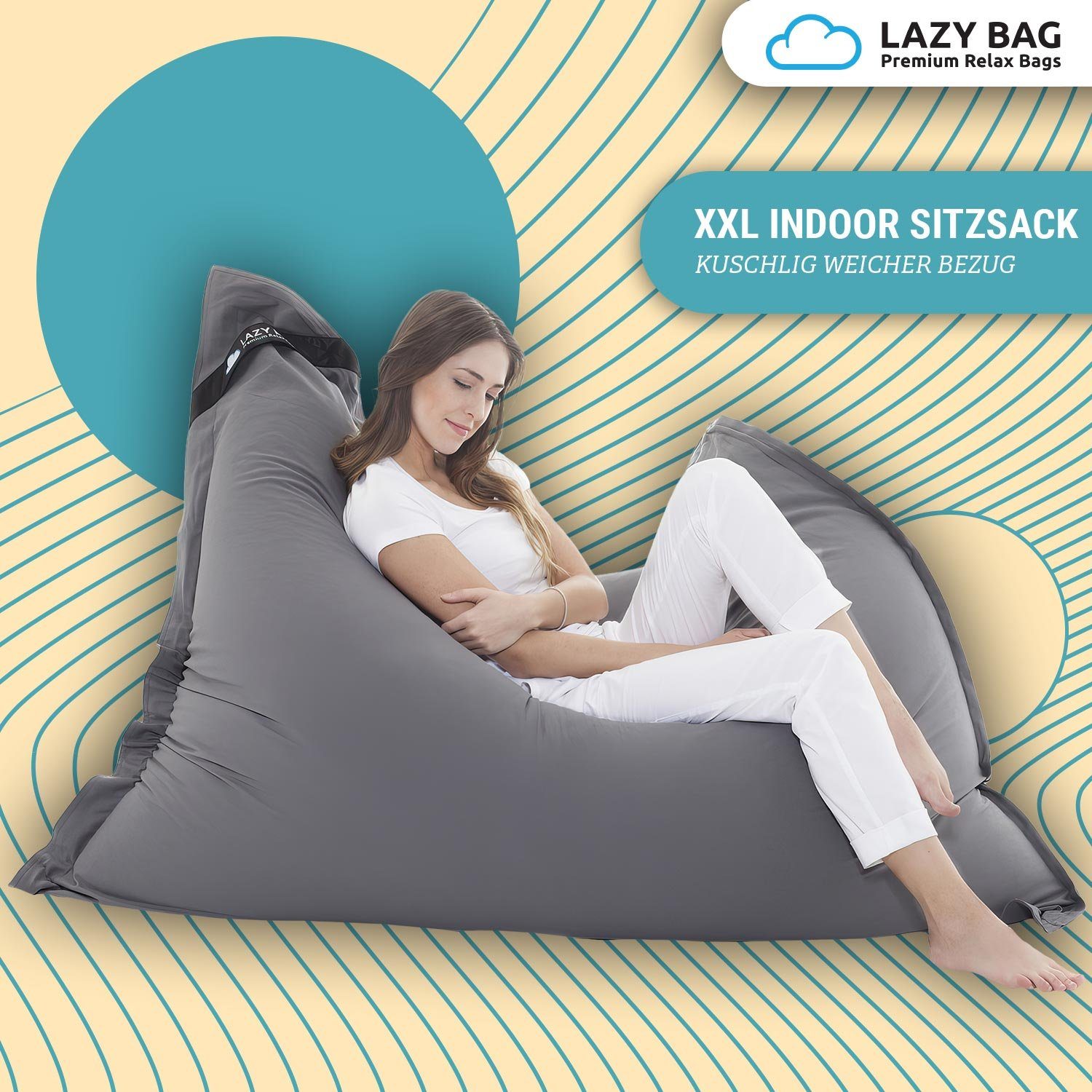 LazyBag Sitzsack Indoor XXL Riesensitzsack (Sitzkissen günstig online kaufen