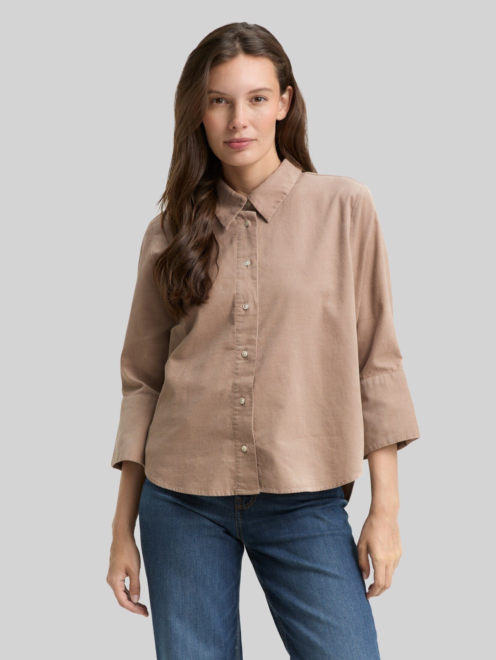 TOM TAILOR Langarmbluse Blusen & Shirts Loose Fit Hemdbluse aus Cord