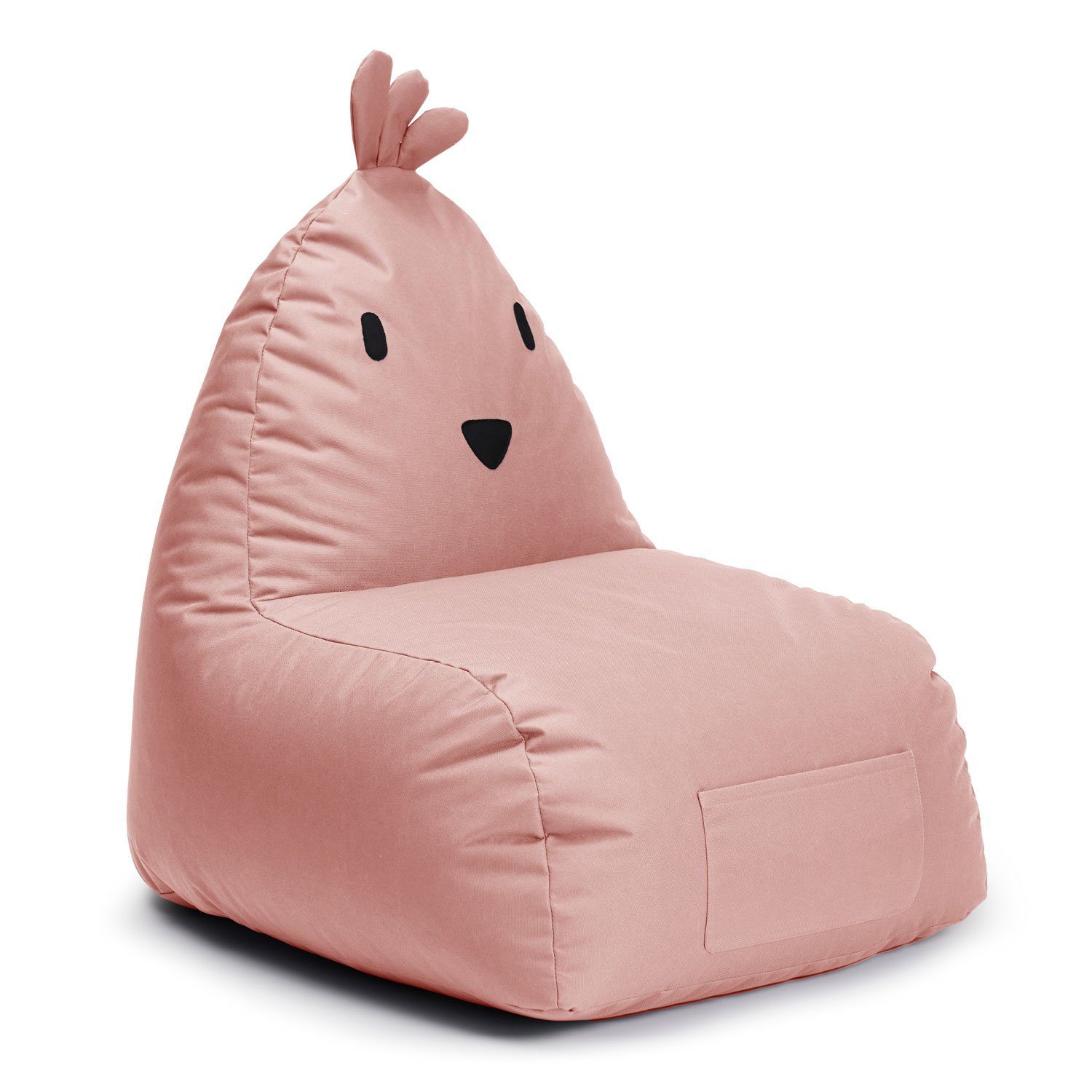 Lumaland Sitzsack Kinder Tier Chick Kissen 80x75x75 cm, niedliches Kindersitzkissen, Wow Effekt im Kinderzimmer, pflegeleicht Pastellpink