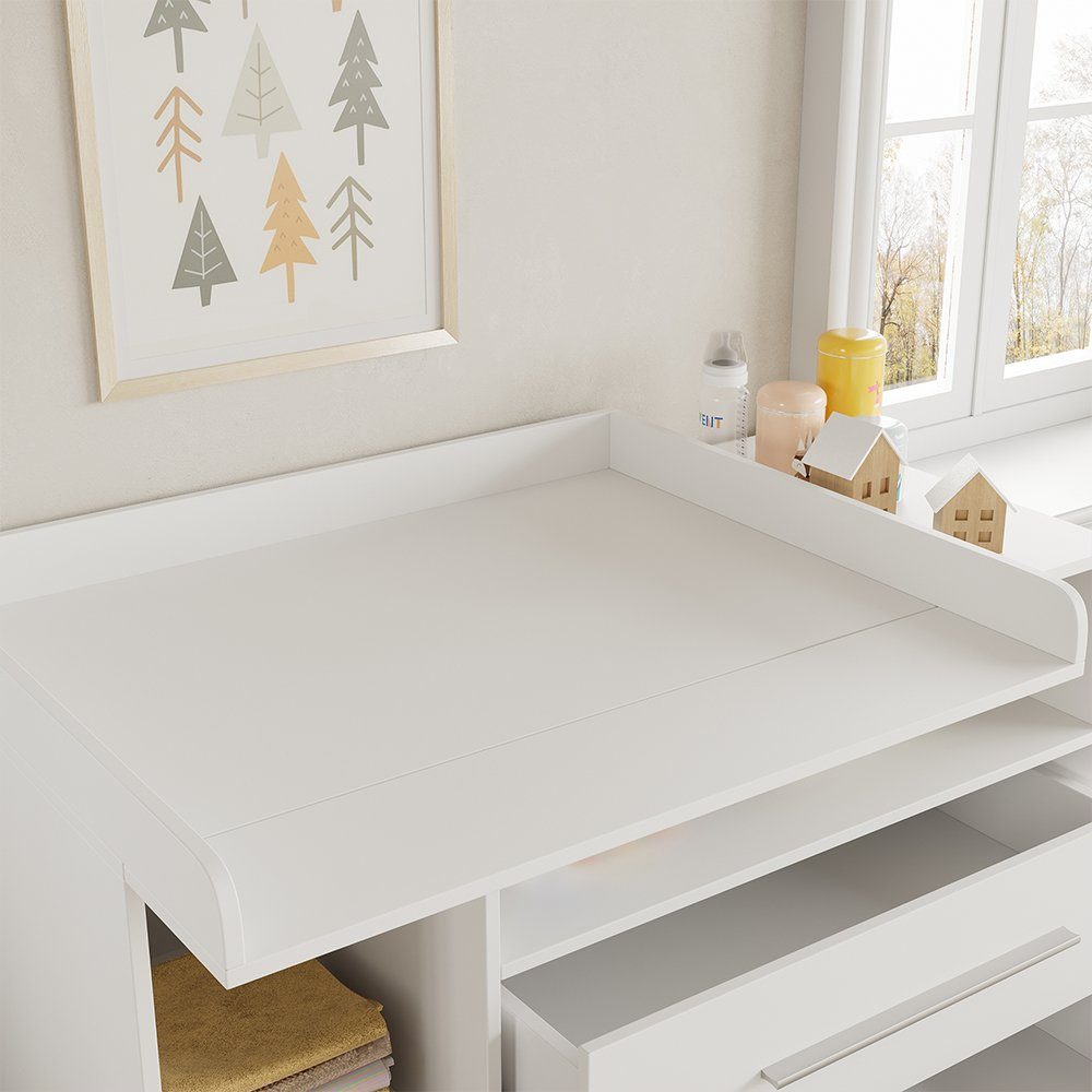 Vicco wrap dresser Paula, white/white, 110 x 93.5 cm with wrap attachment