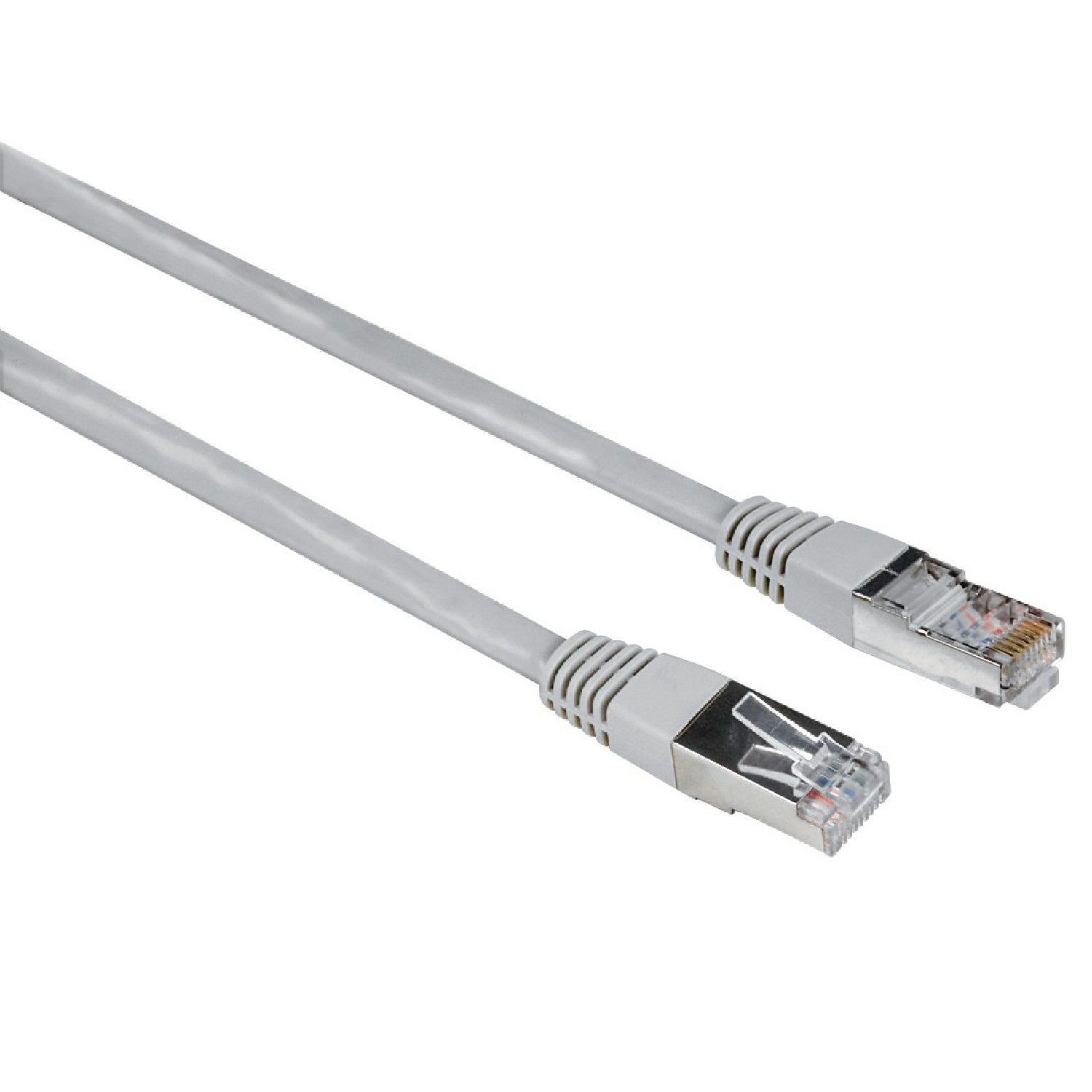 Hama CAT5 Netzwerkkabel Cat 5e RJ45 20m geschirmt Grau LAN-Kabel, RJ45, (2000 cm), Patch-Kabel Cat 5 Lan-Kabel Gigabit Ethernet STP RJ45-Stecker 8p8c