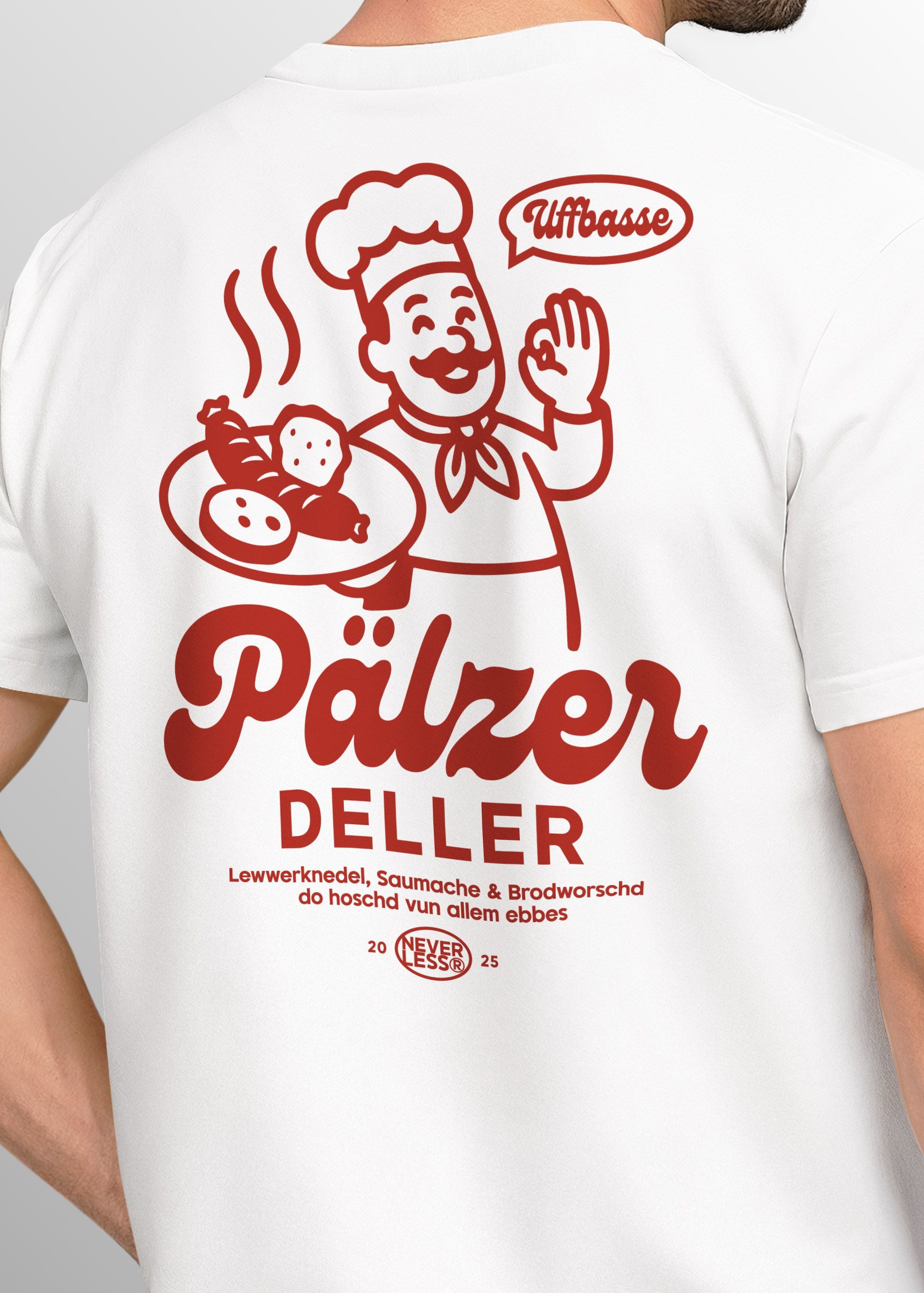 Neverless Print-Shirt Herren T-Shirt Backprint Pfalz Design Pfälzer Dialekt Spruch Lustig mit Print