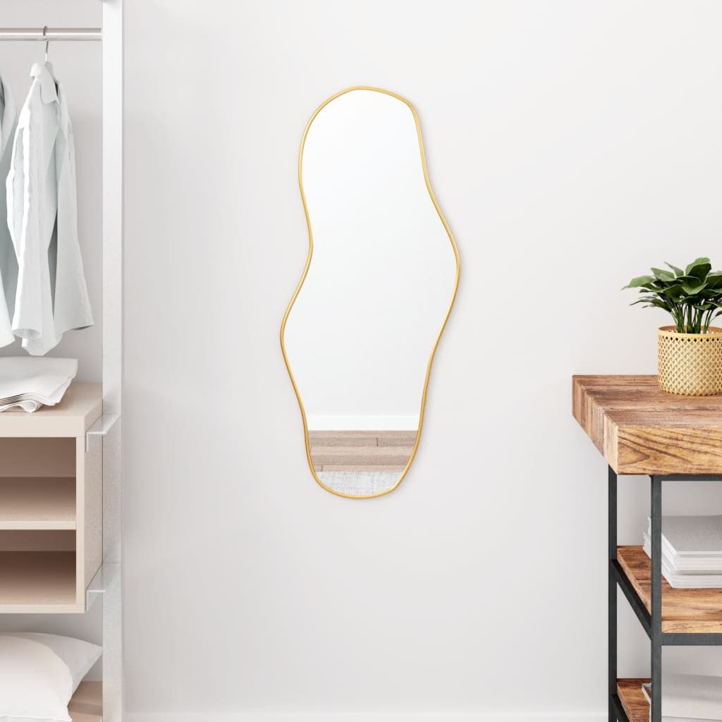 vidaXL Spiegel 80 x 35 cm Wandspiegel Golden 80x35 cm