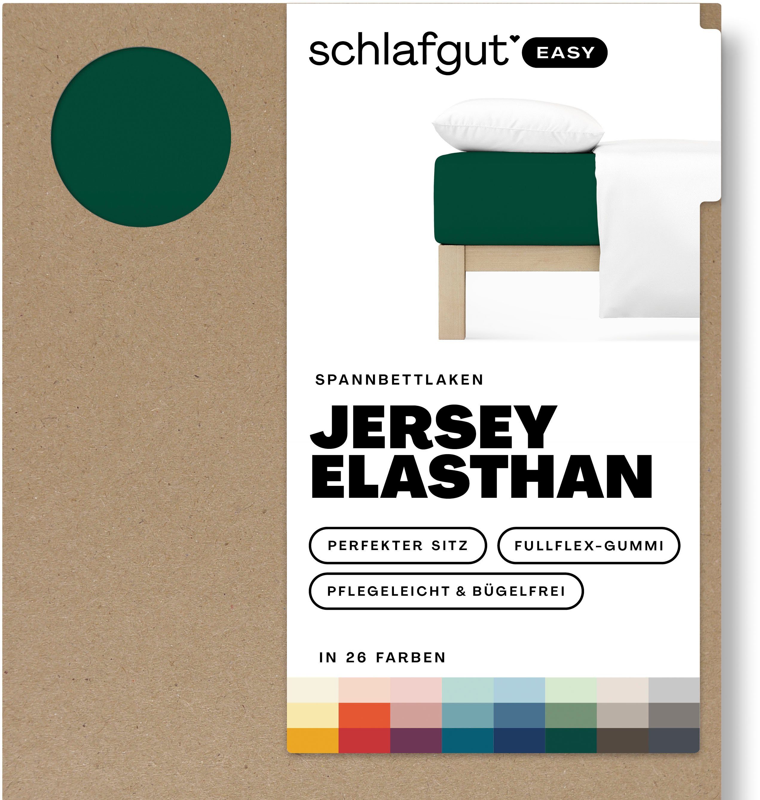 Schlafgut Spannbettlaken EASY JERSEY ELASTHAN Bettlaken, 170 g/m², 95% Baumwolle, 5% Elasthan, Jersey, Gummizug: rundum, (1 Stück), Spannbettlaken bis 30 cm Höh – Bild 2 von 5