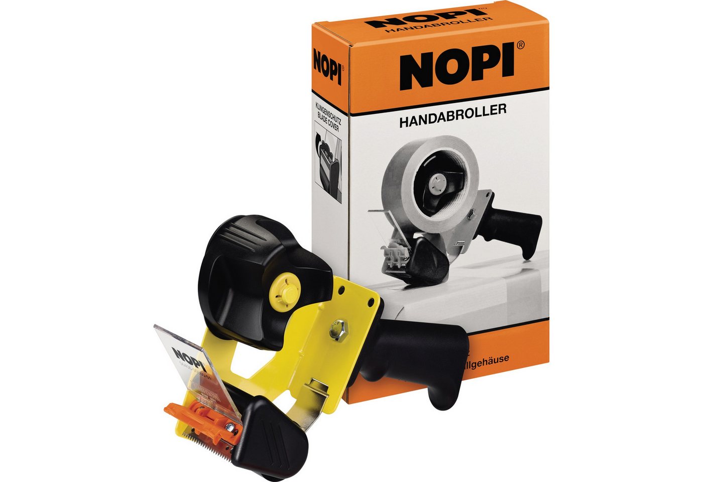 Thumbnail - tesa Klebestreifen NOPI Handabroller schwarz/gelb Nr. 56406, bis 50mm x 66m, ungefüllt
