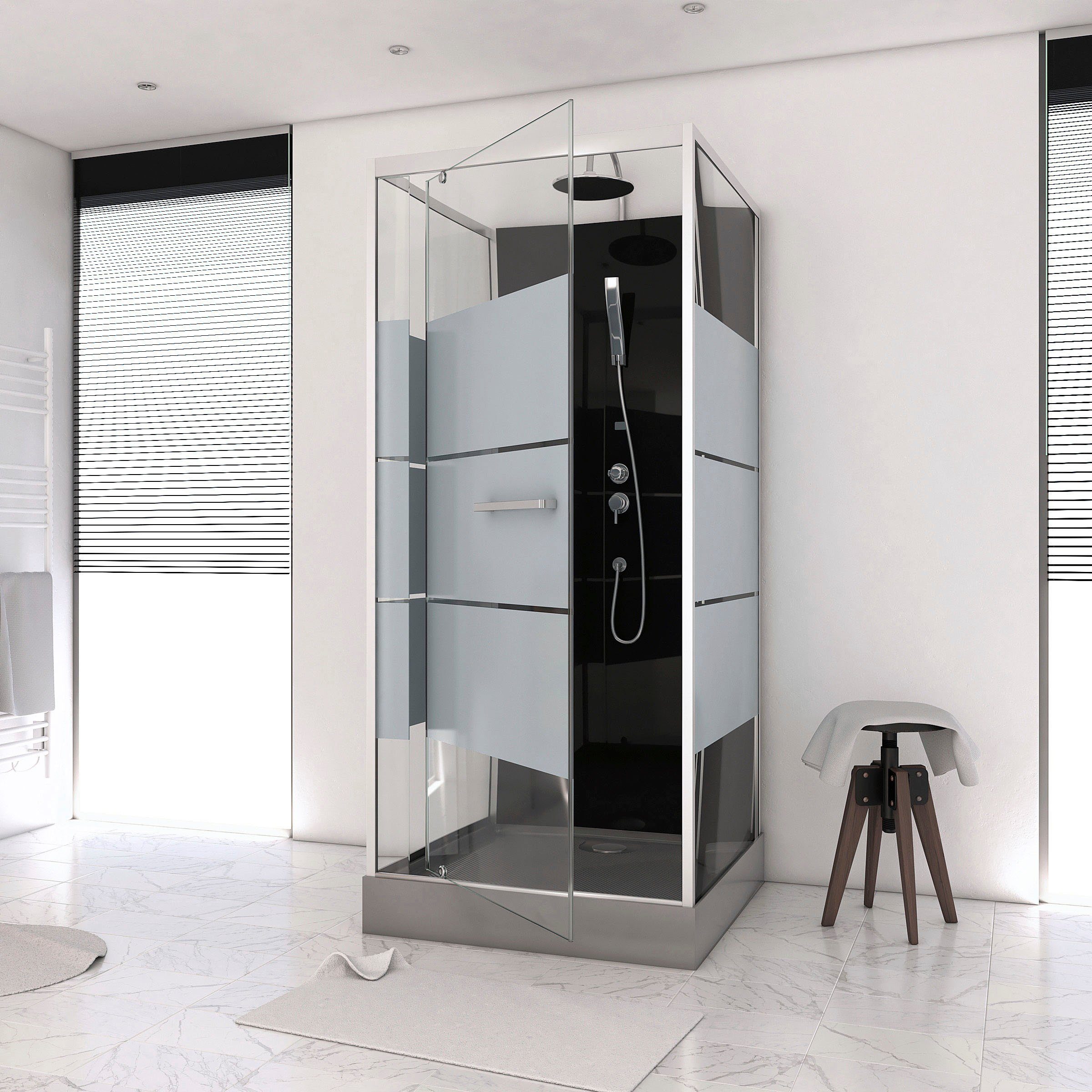 Marwell Komplettdusche Dusy, BxT: 80x80 cm, Einscheibensicherheitsglas, inkl. Armaturen