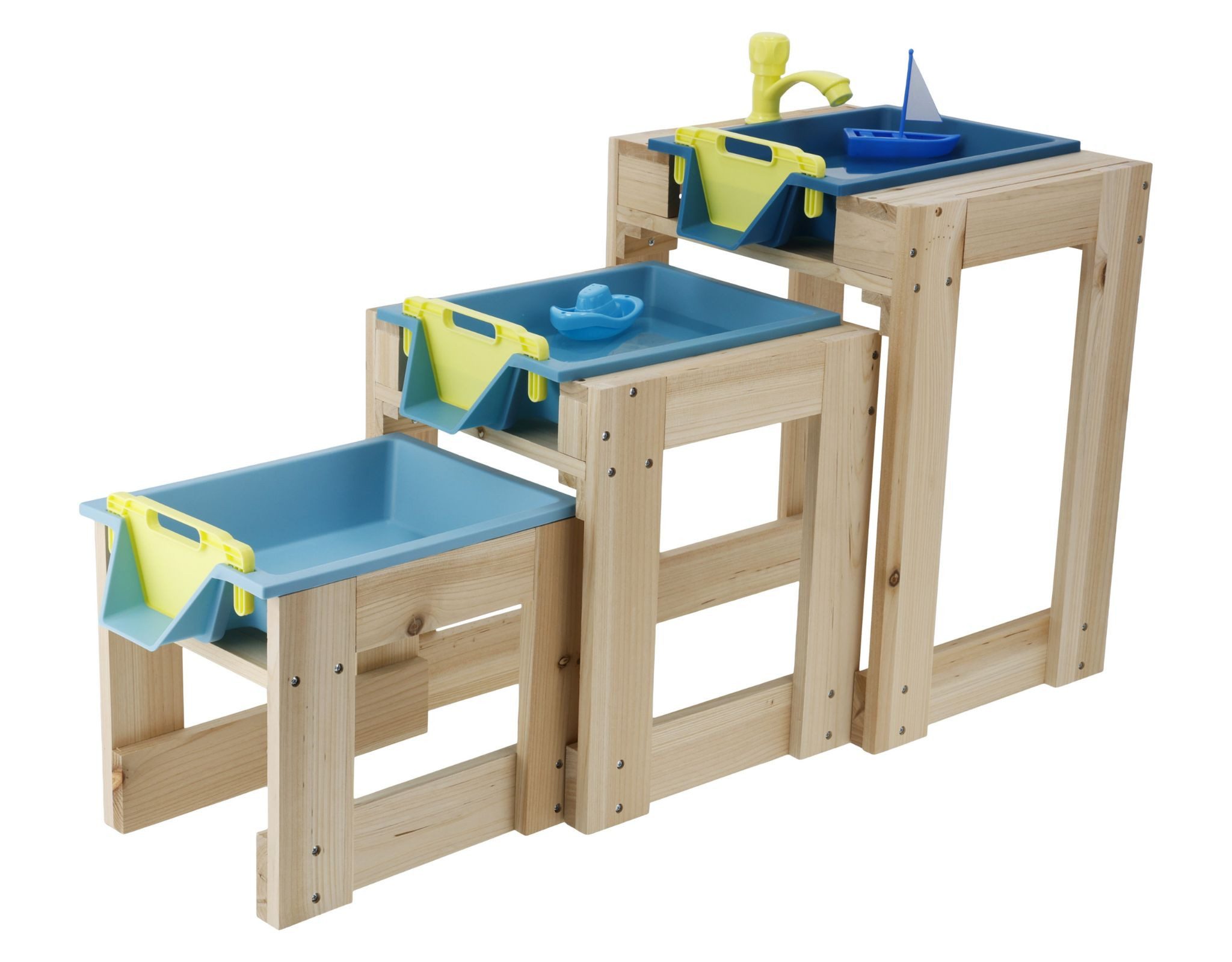 lupilu Wasserspieltisch Lupilu Wasserspieltische aus Holz mit 3 Spielebenen