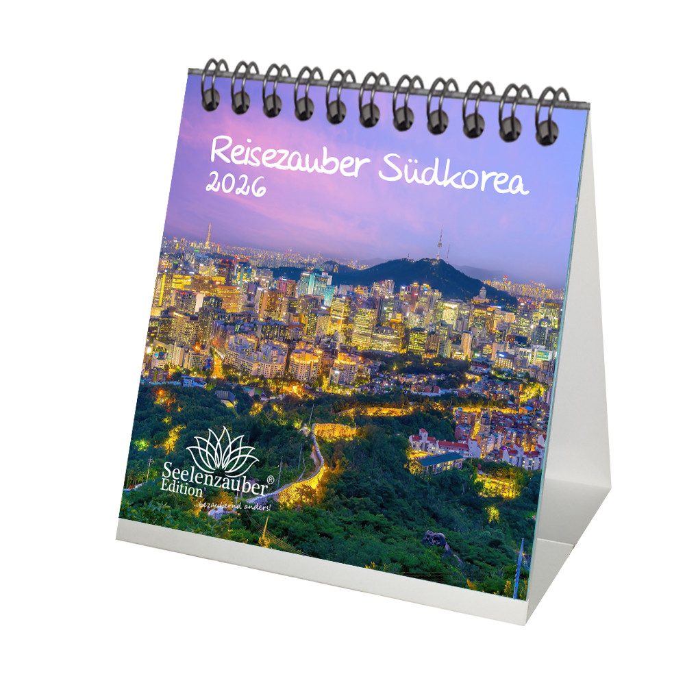 Seelenzauber Tischkalender Reisezauber Südkorea Tischkalender 10cm x 10cm für 2026 Seoul Asien