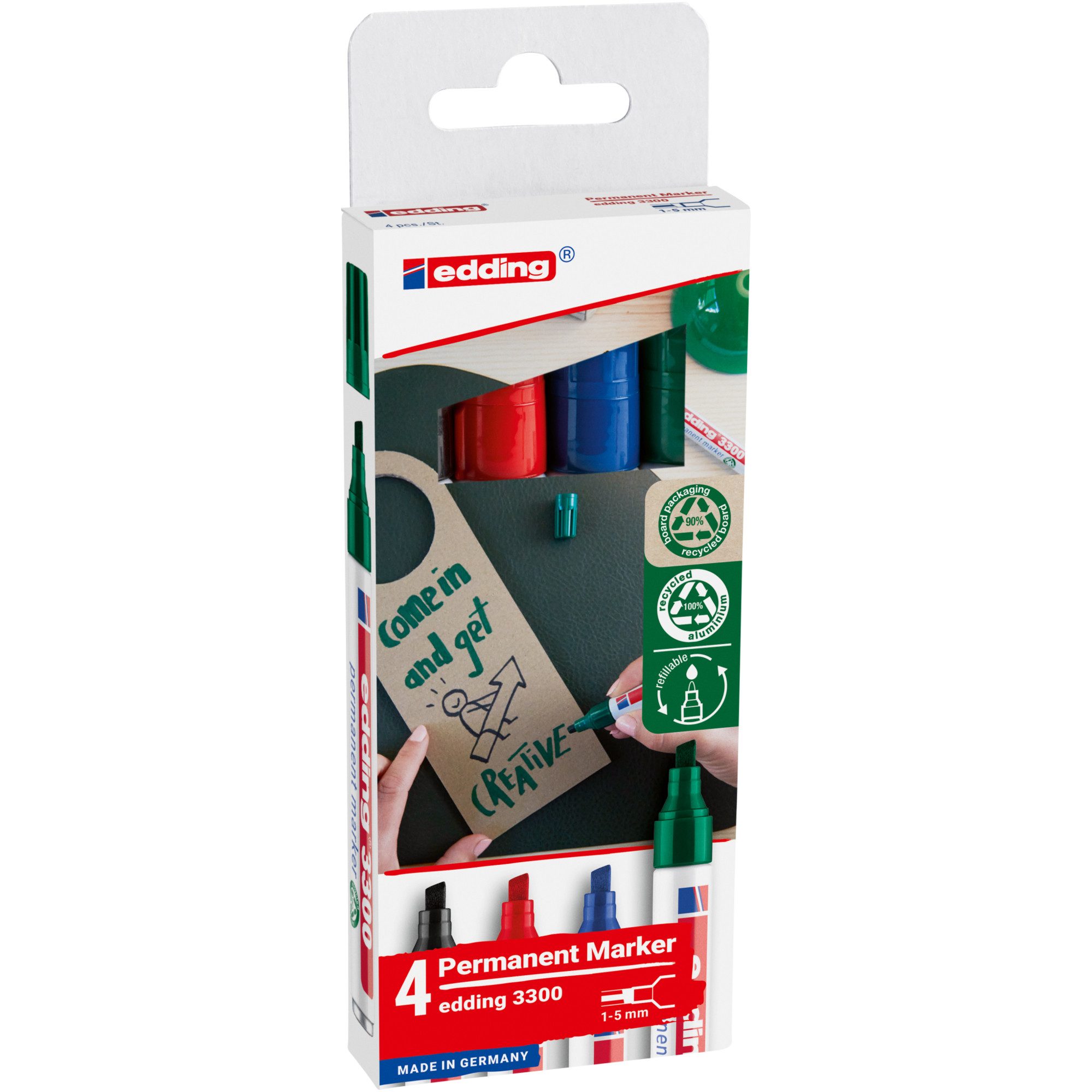 Permanentmarker Permanentmarker 4-3300-4-2 1-5mm sortiert 4 Stück.