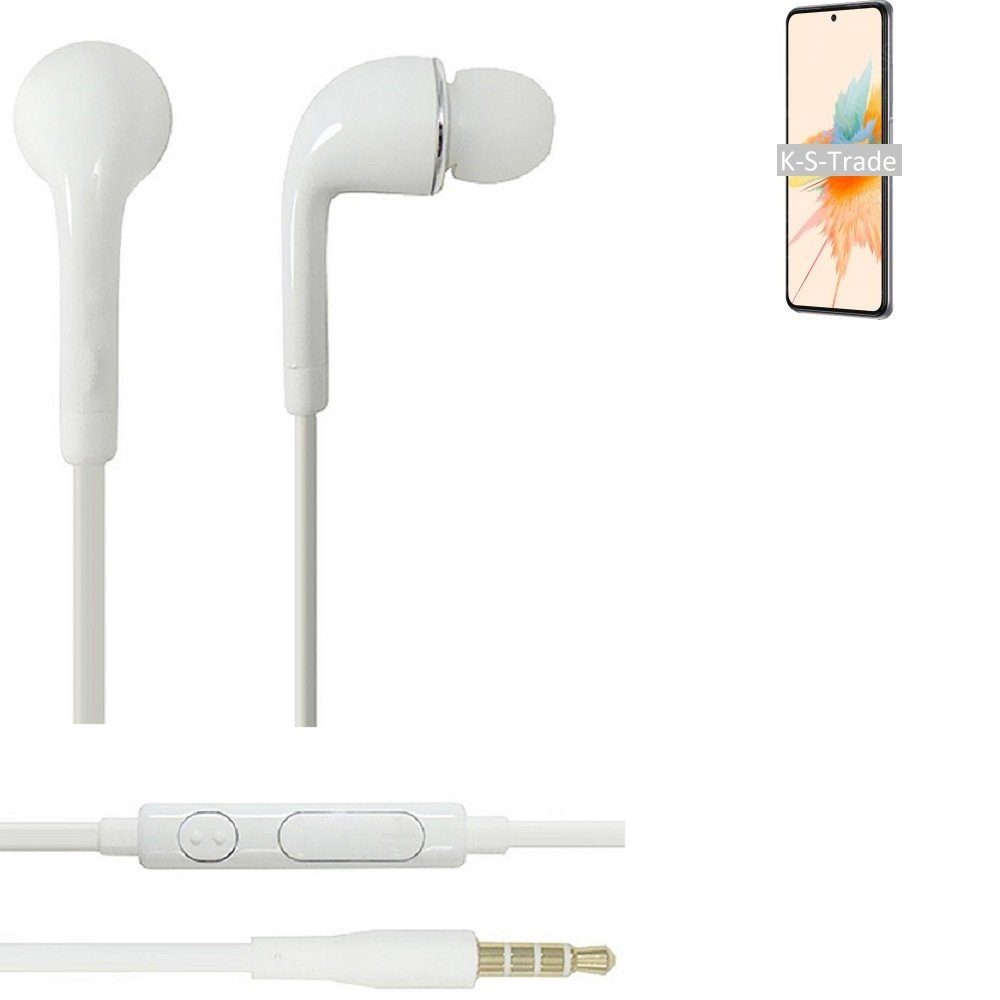 Mikrofon für mit (Kopfhörer Lautstärkeregler In-Ear-Kopfhörer u Headset weiß S30 K-S-Trade 3,5mm) ZTE