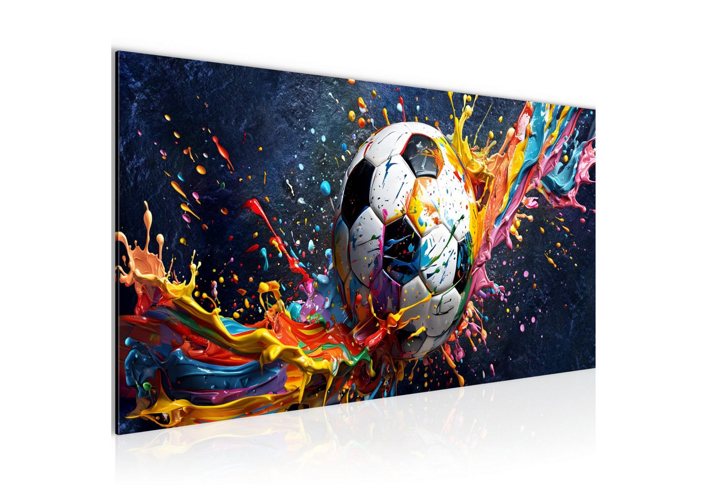 Runa Art Wandbild Fussball Bild auf Vlies Leinwand Graffiti Streetart Loft Gamer 0548, 100L x 40B cm