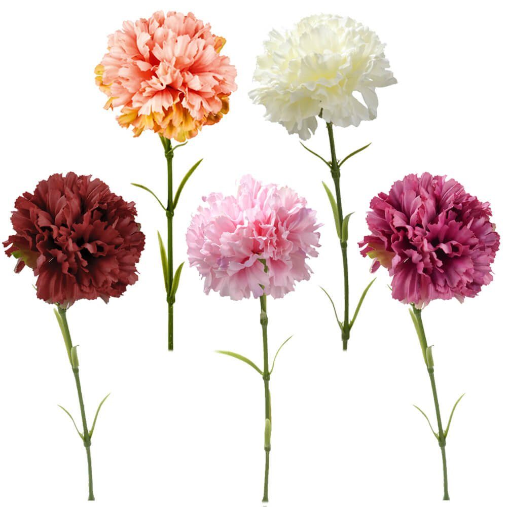 Kunstblume Nelken 52 Nelken, Indoor cremefarben cm, 1 HOME matches21 & cremeweiß künstlich Blumen cm HOBBY, Stk ca Höhe 52
