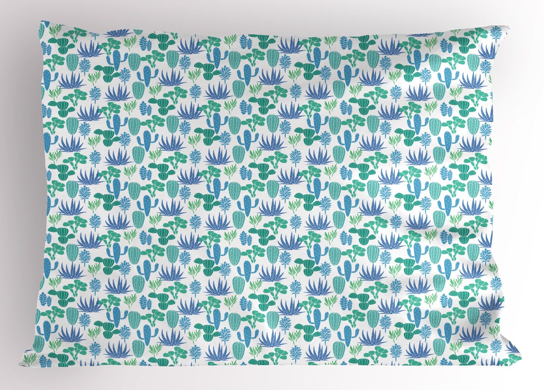 Blau, Standard Dekorativer Kissenbezüge Saftig Abakuhaus Grün, Size Stück), Kopfkissenbezug, Kakteen (1 Gedruckter Pflanzen