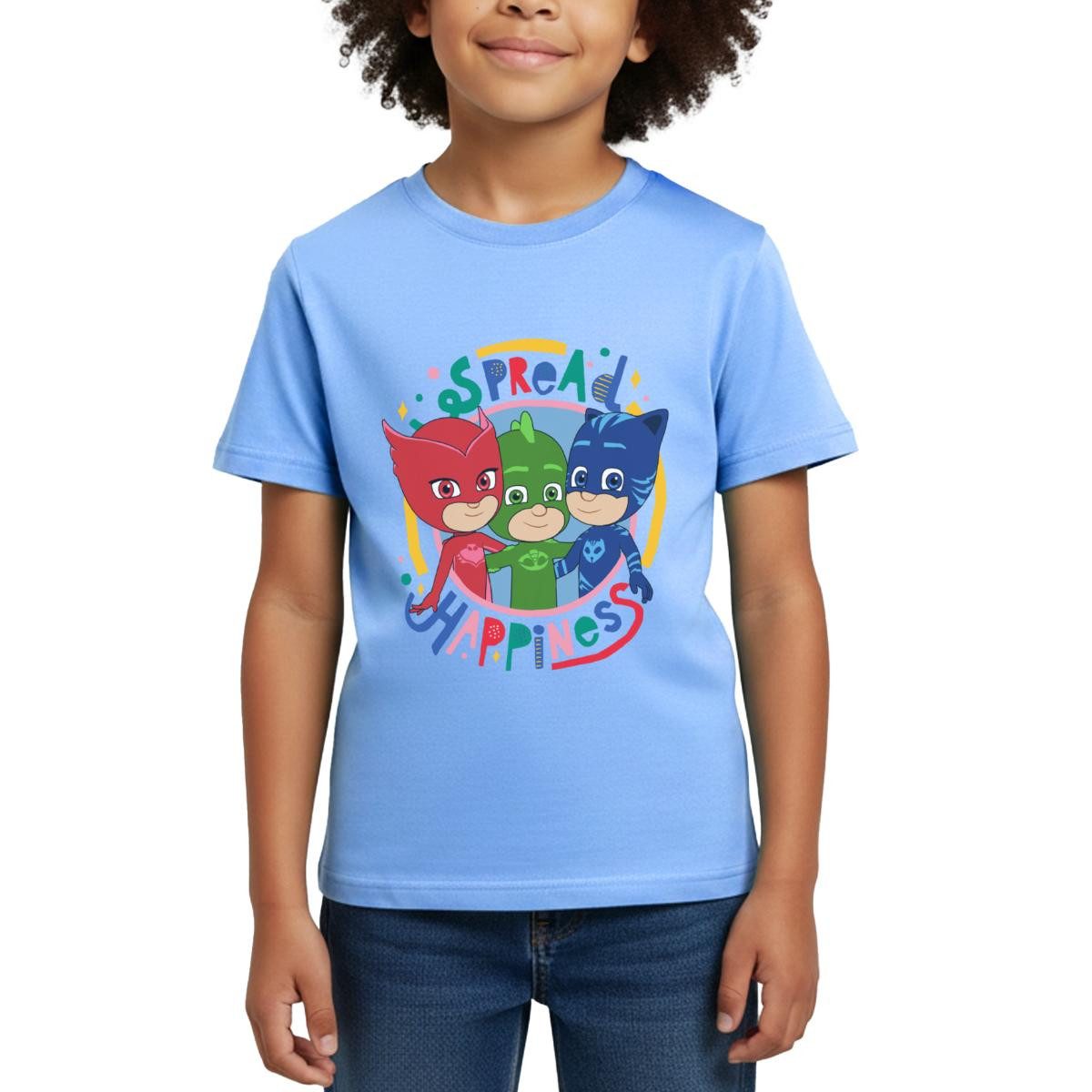 T-Shirt PJ Masks Gruppenbild Eulette Gekko Catboy Kinder T-Shirt