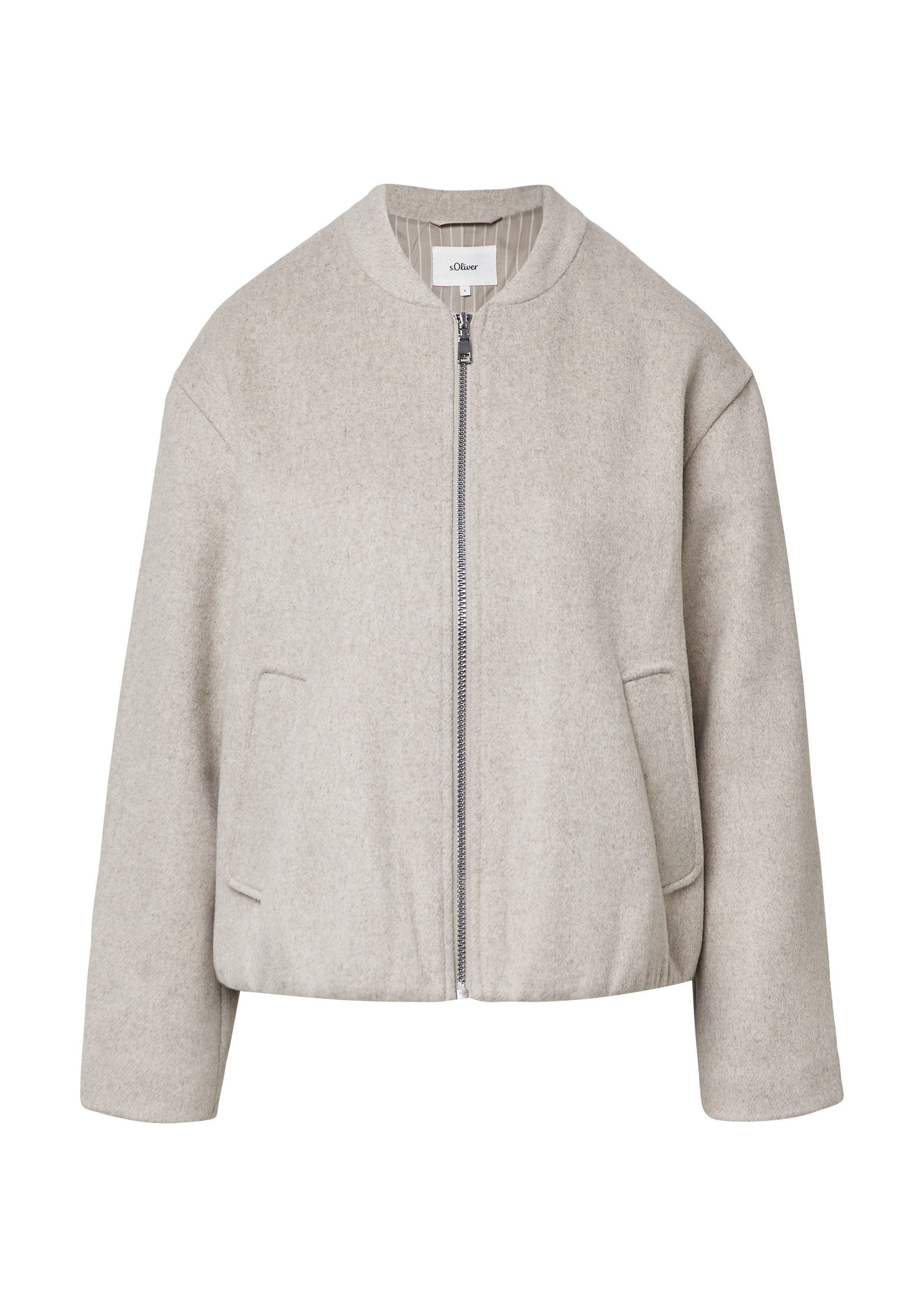 s.Oliver Funktionsjacke Outdoor-Jacke Wollmix-Blouson mit gerafftem Saum