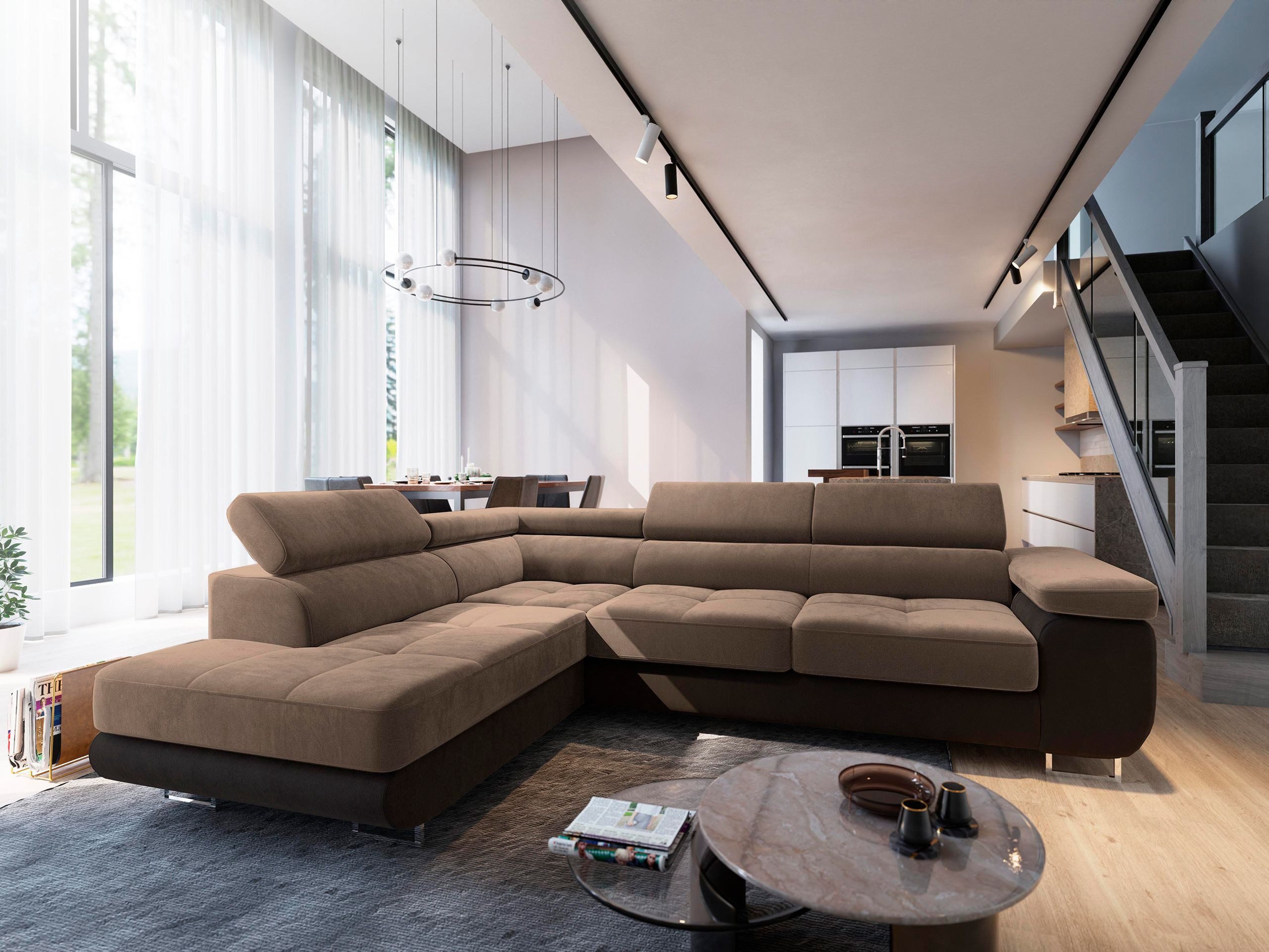 Masseno Ecksofa SELVA mit Schlaffunktion L-Form, Sofa mit Bettkasten günstig online kaufen