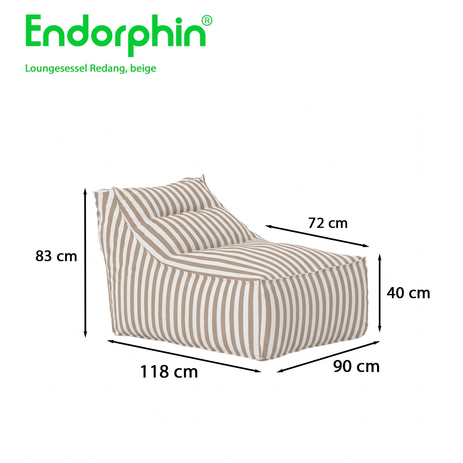 Endorphin Loungesessel Loungesessel Redang Beige, Gartenmöbel, Indoor Outdoor Möbel