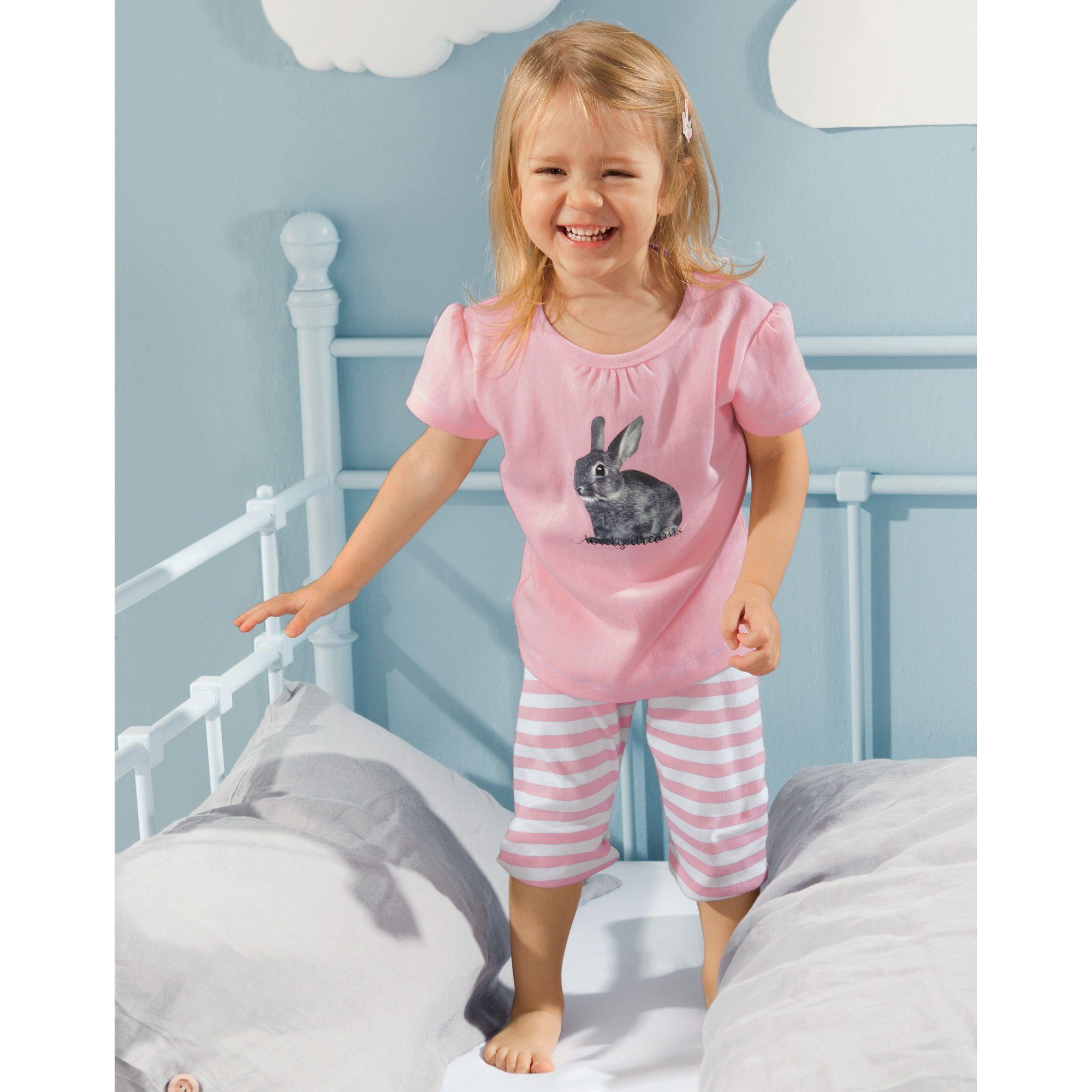Kinder-Shorty Single-Jersey gestric Pyjama Müller Streifen: Erwin Hose,