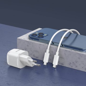 Kaku USB-C 20W 3A Ladegerät Quick Charge 3.0 + Kabel TYP C zu IPHONE weiß Smartphone-Ladegerät