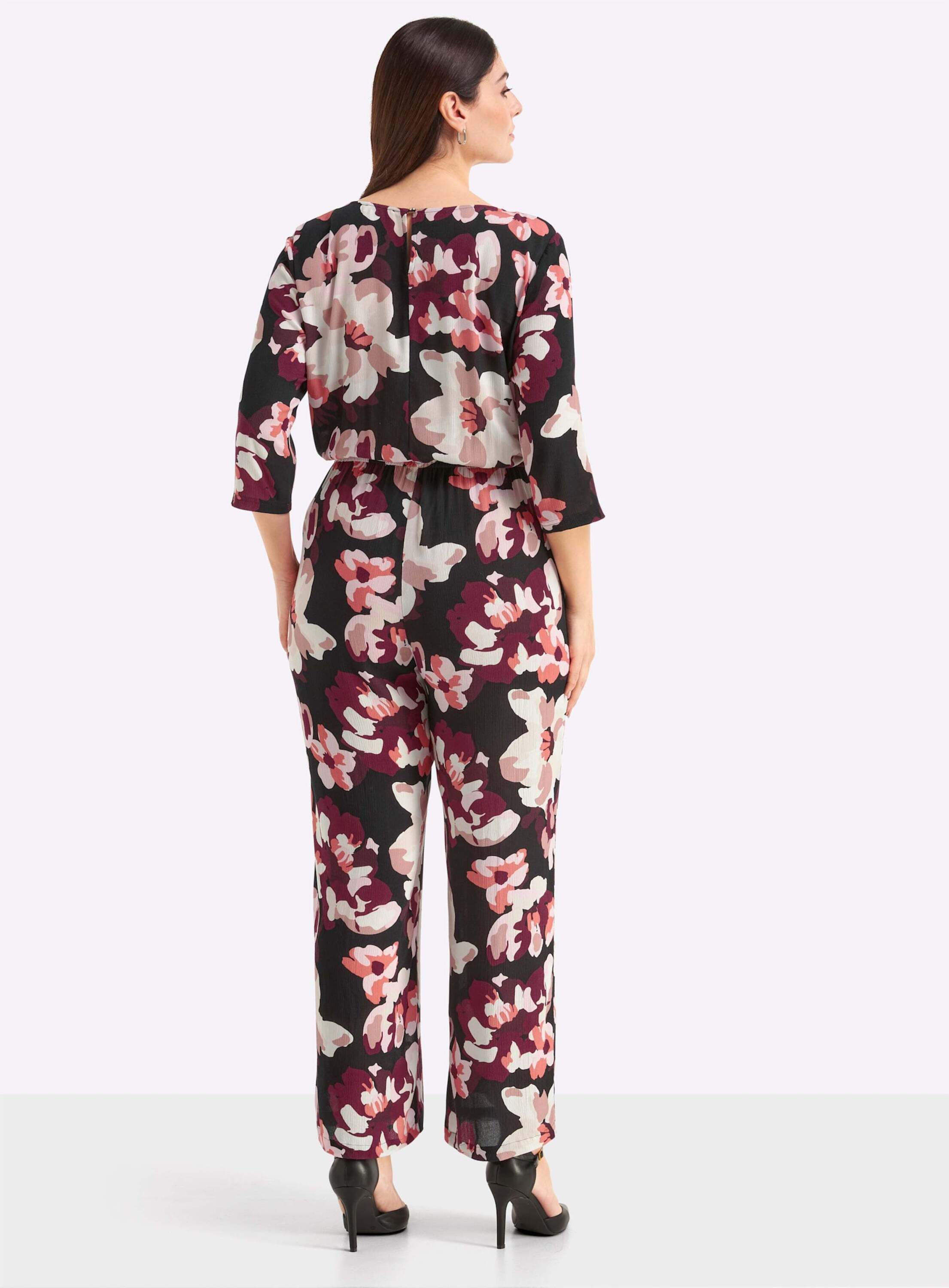 Sheego Jumpsuit Jumpsuit Kurzarm Innenbeinlänge ca. 81 cm