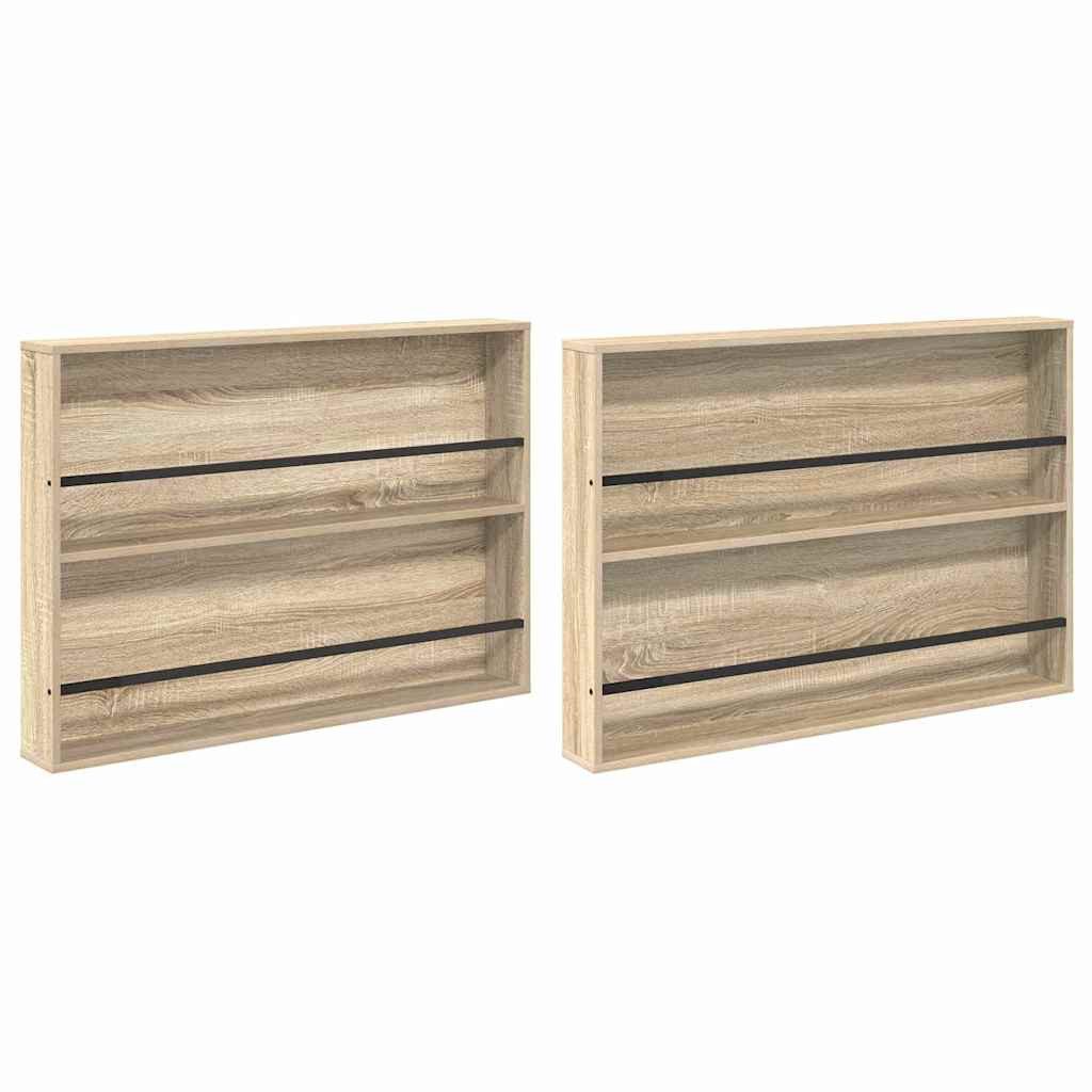 vidaXL Zeitungsständer Magazinregal 2 stk. Sonoma-Eiche 100 x 12 x 70 cm Holzwerkstoff (2 St)