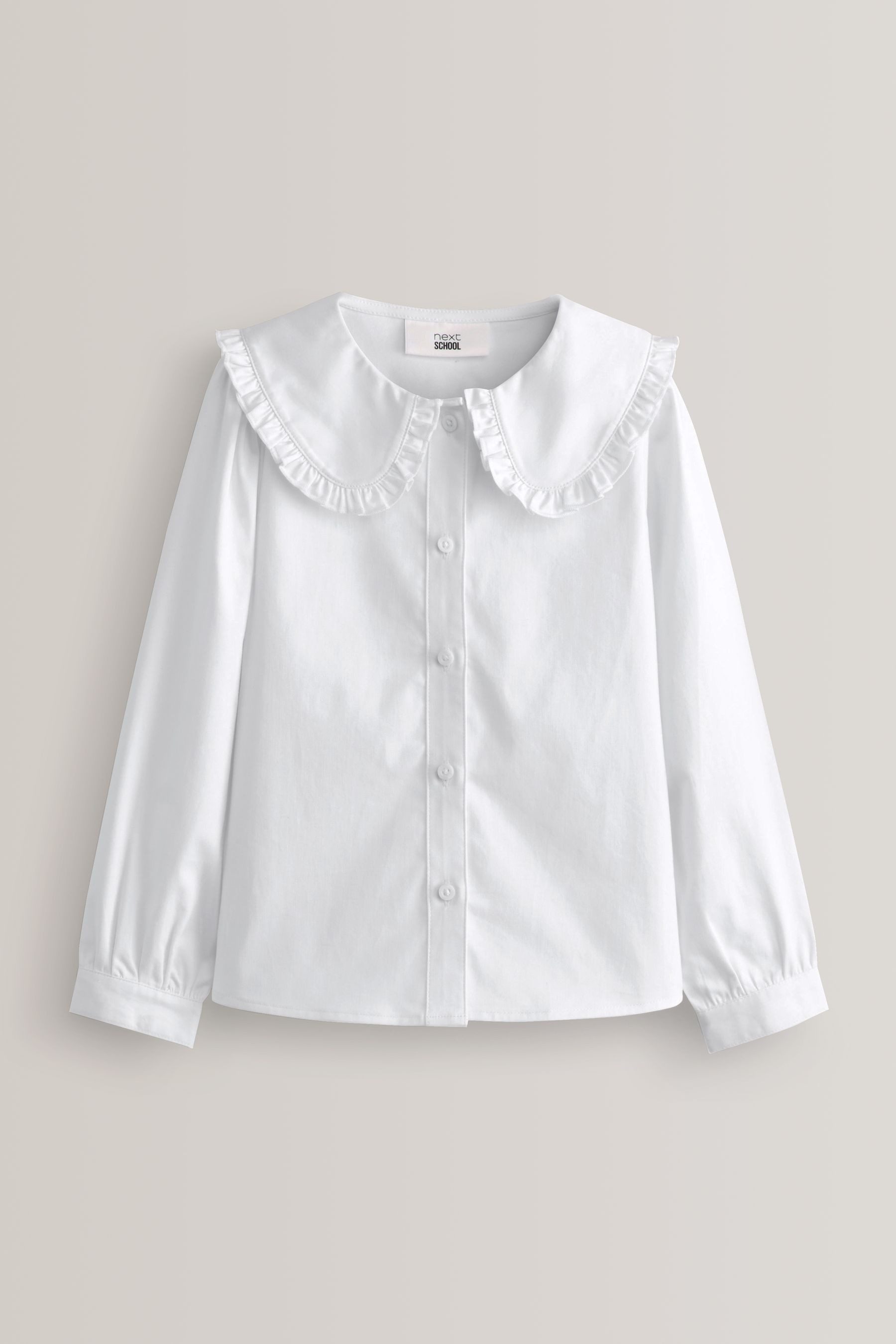 Langarmshirt Langärmelige Bluse aus Baumwollstretch mit Kragen