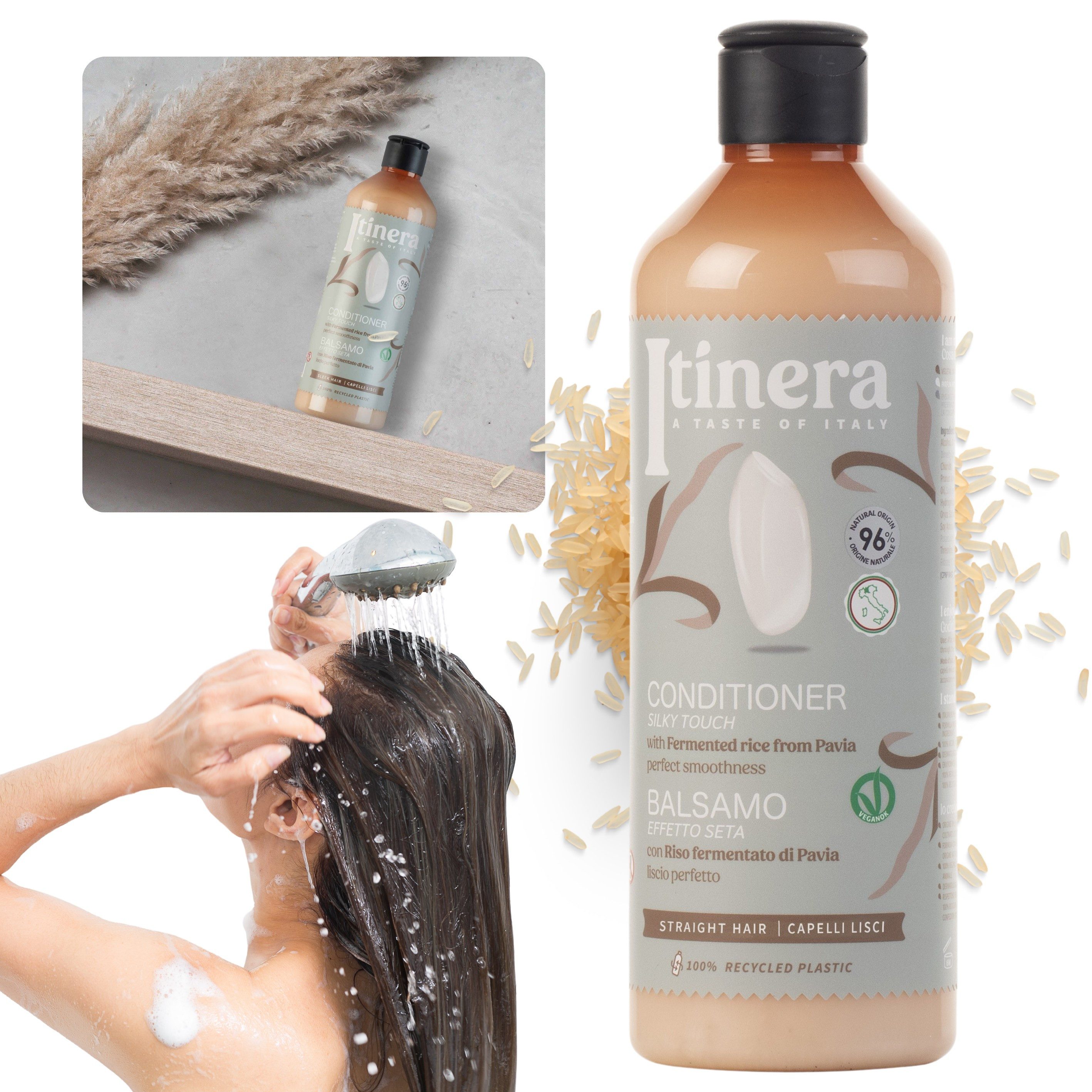 Sarcia.eu Haarspülung ITINERA Haarspülung Reiswasser 95% natürlich, 370 ml, 1-tlg.