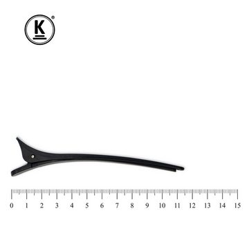 K-Pro Haarclip Haarspangen - 15x Abteilklammern groß für Friseurbedarf, schwarz