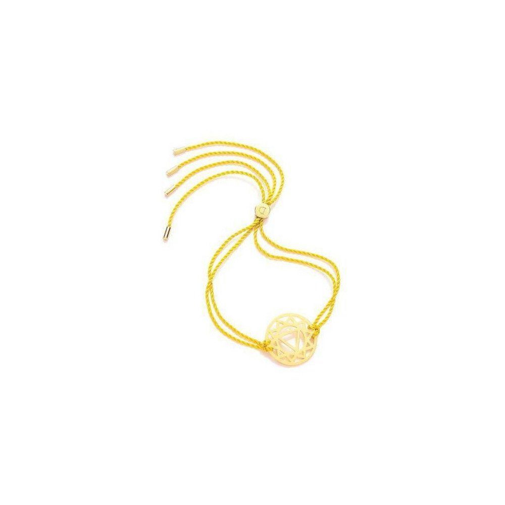 Daisy London Armband Solar Chakra Yellow, aus 925er Sterling-Silber und Textil, Zugband, Gelb