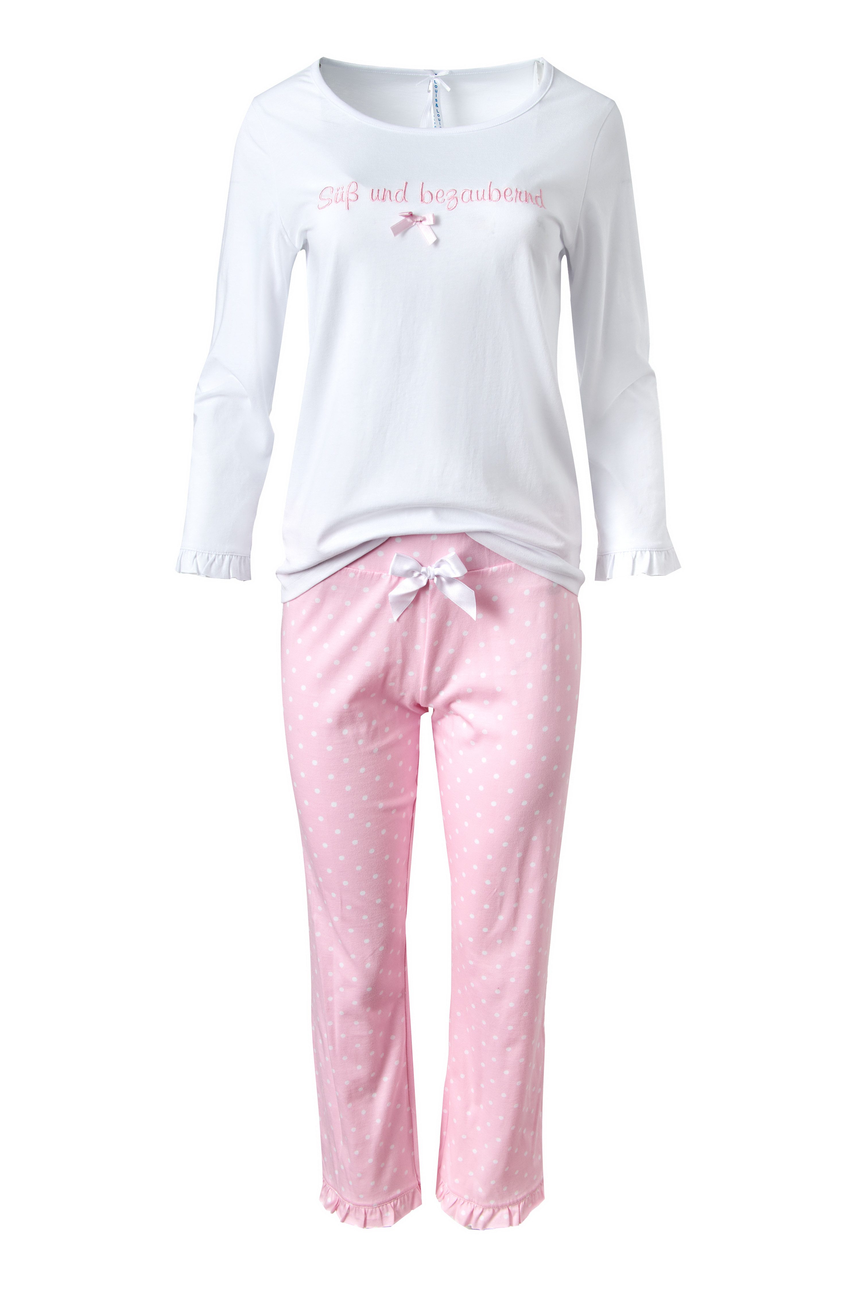 Louis & Louisa Pyjama PY "Süß und Bezaubernd" weiß/allover