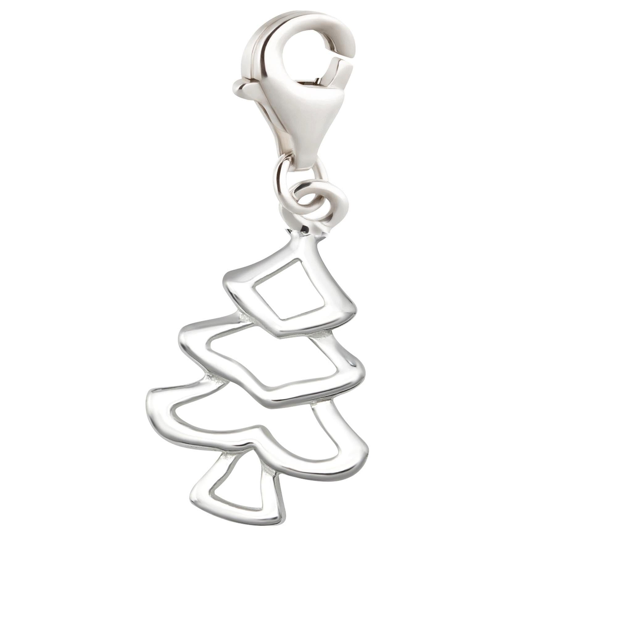 schmuck23 Charm-Einhänger Charm Anhänger Weihnachtsbaum 925 Silber, Bettelarmband