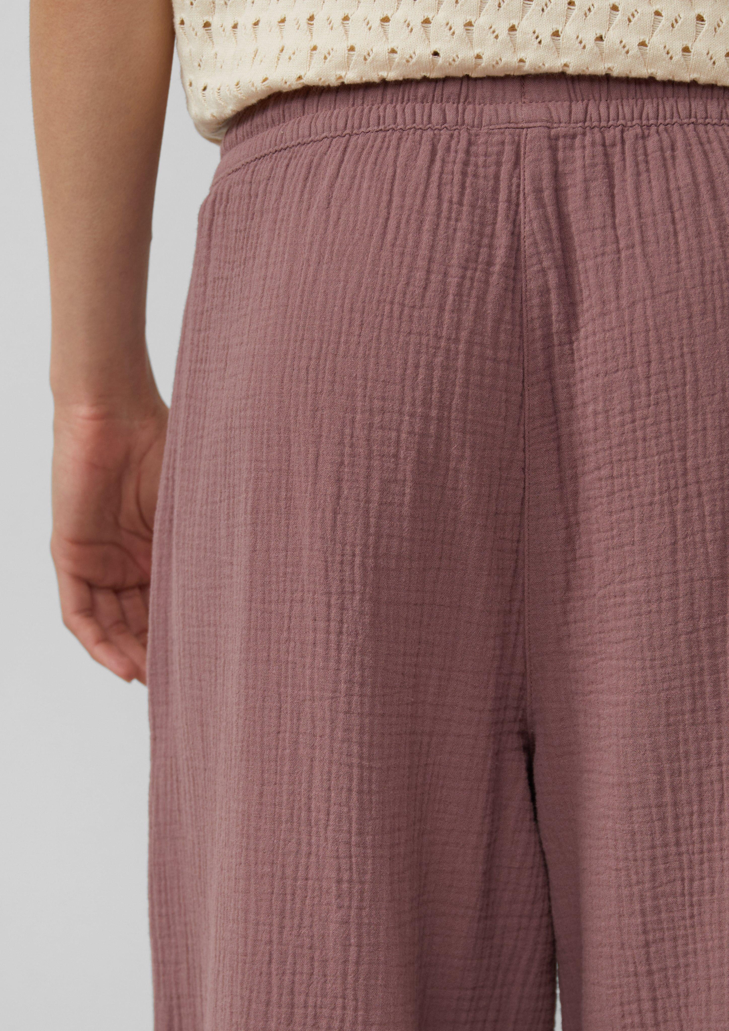 QS Stoffhose Musselin-Hose mit weitem Bein günstig online kaufen