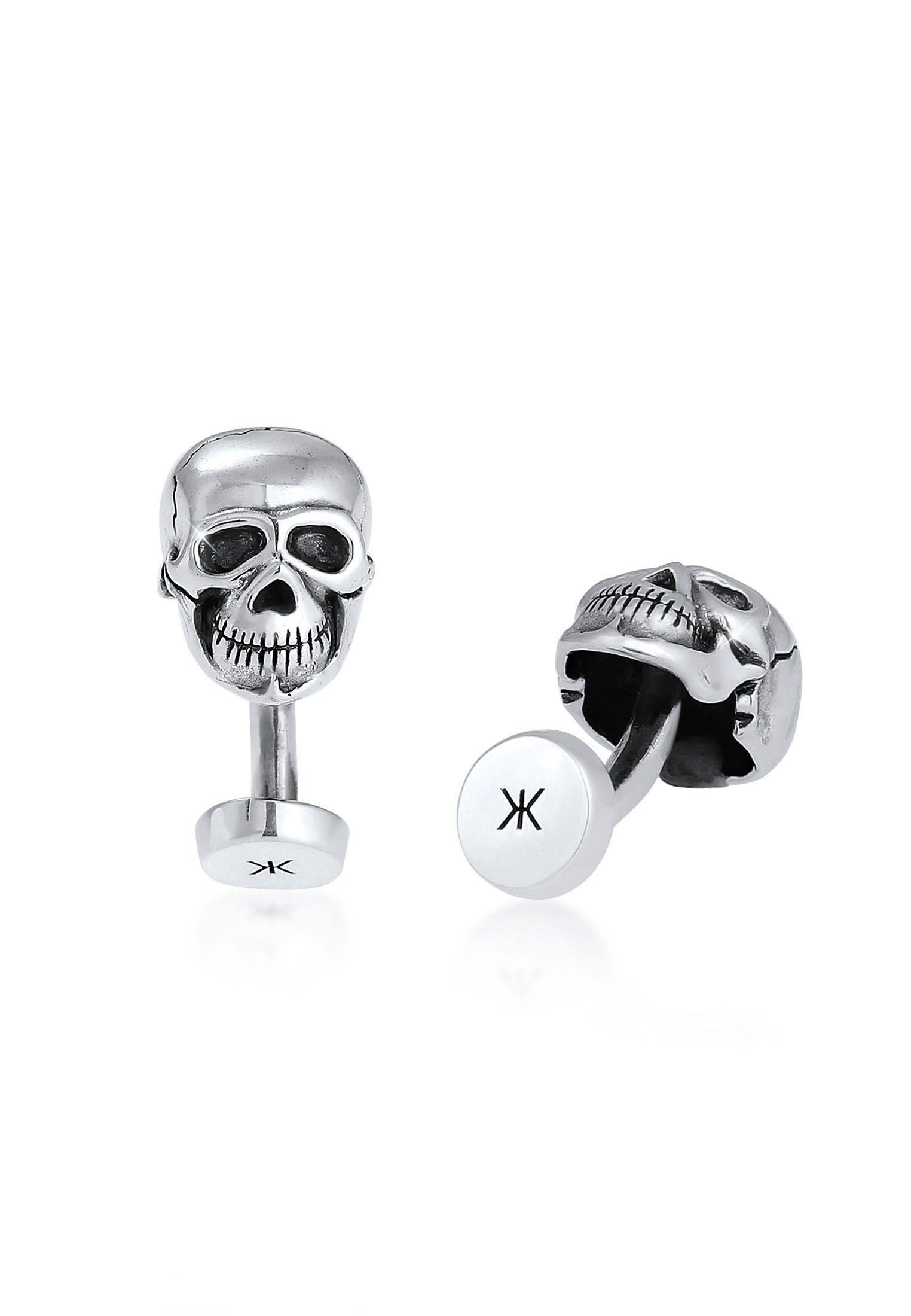 Manschettenknöpfe Totenkopf Oxidiert 925er Silber