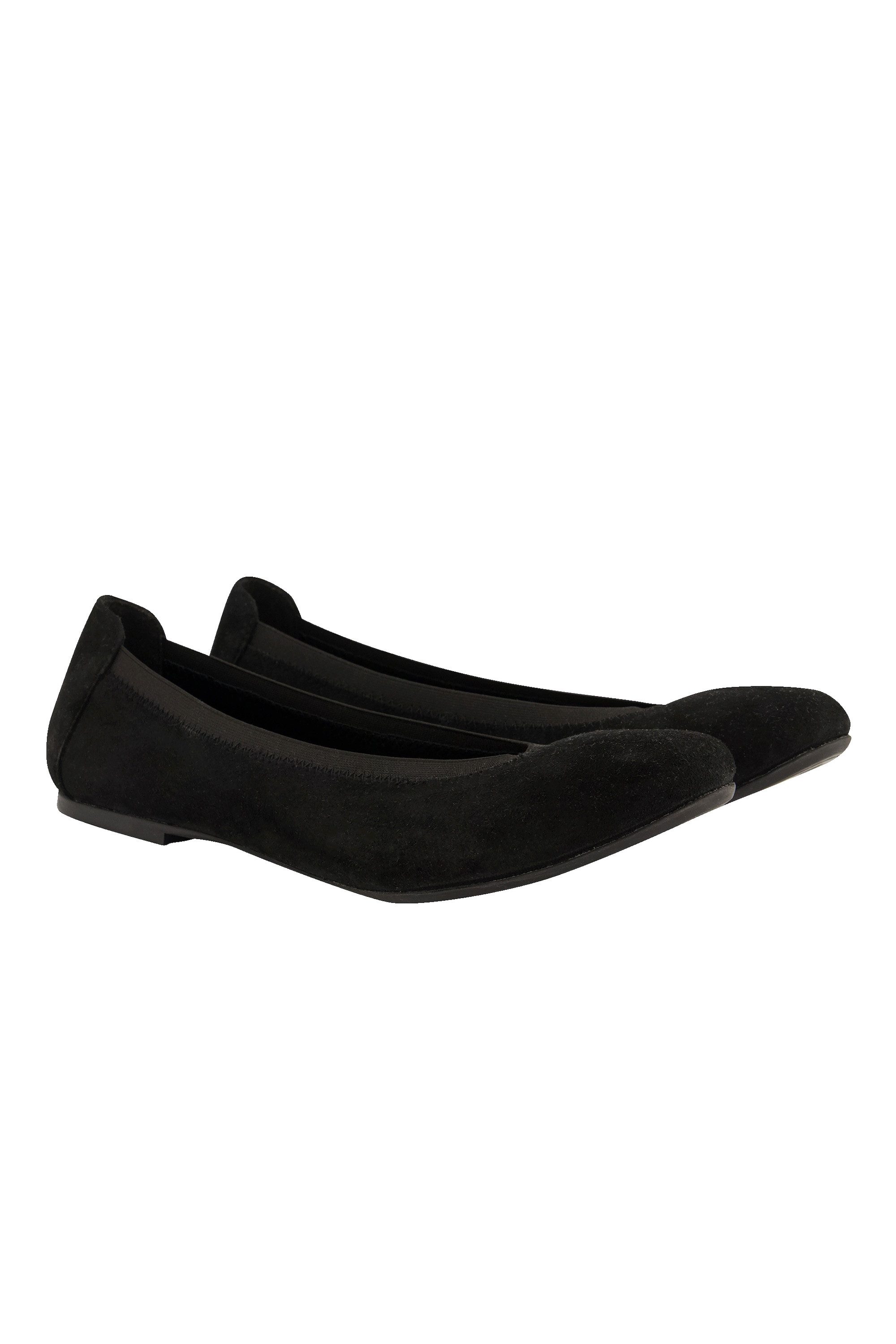 Ulla Popken Leder-Ballerinas Veloursleder elastischer Einstieg günstig online kaufen