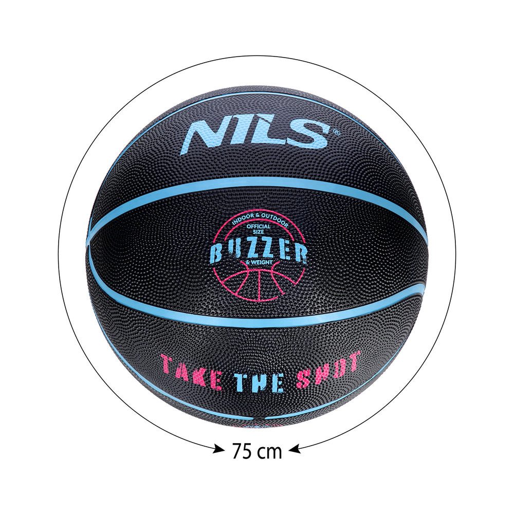 Nils Basketball Streetball Spielball Trainingsball (Spar-Set, 1-St., 75 cm Umfang, griffig), Größe 7, Indoor & Outdoor, griffiges Gummi