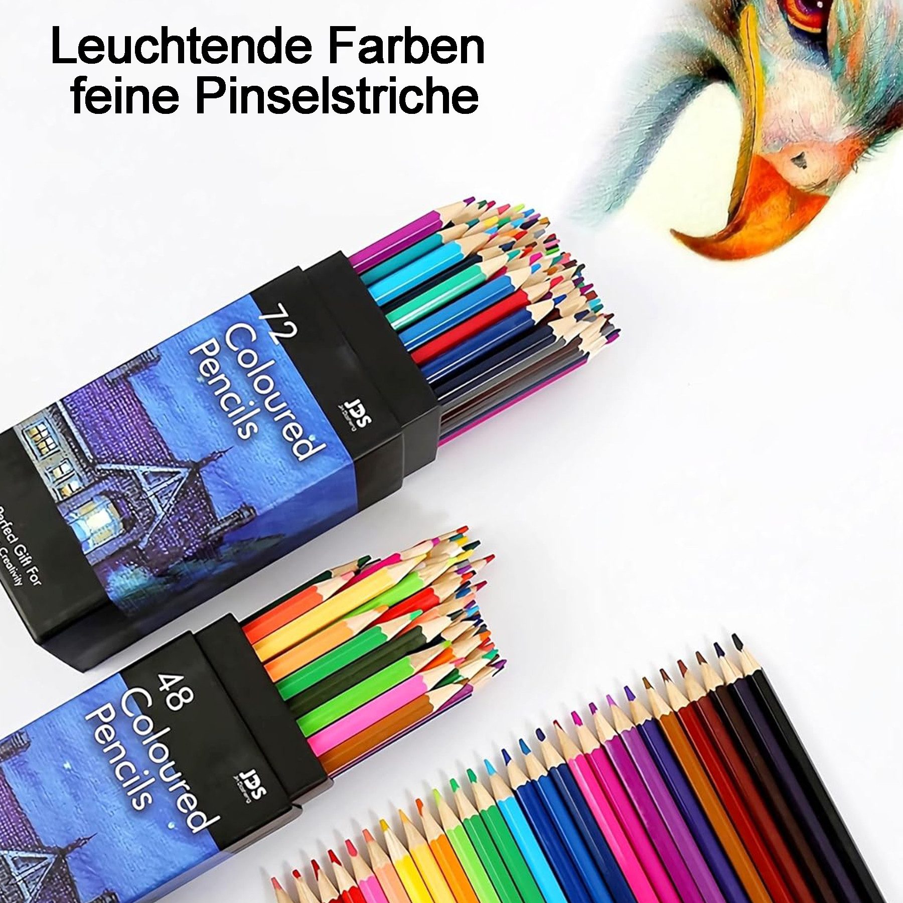 Mutig Buntstift Buntstifte Set für Kinder und Erwachsene, Bleistift 72-teilig, (Basics Buntstifte, 72 Stück, Farblich sortiert, 72-tlg., für Erwachsene und Künstler zum Skizzieren, Schattieren)