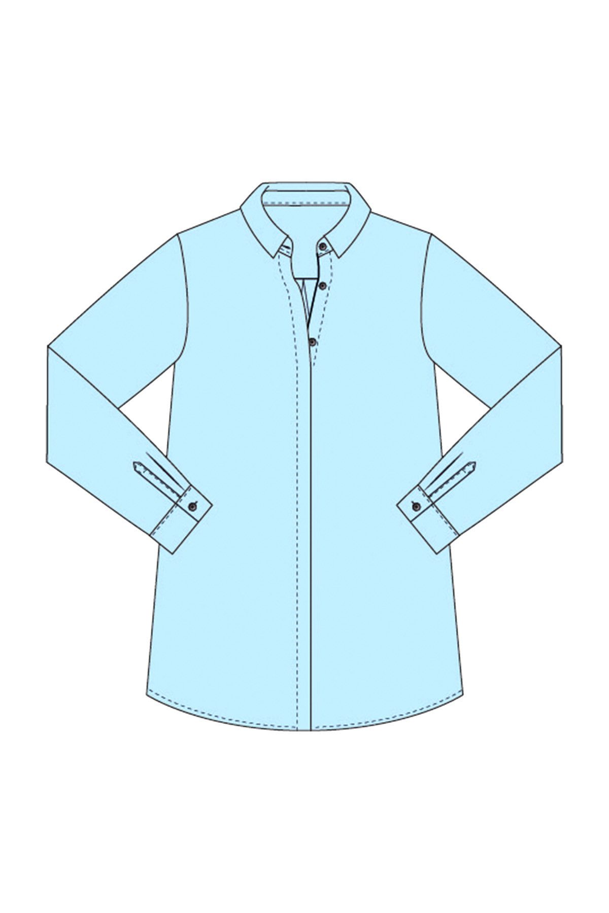 Milano Italy Блузкиtop BLOUSE WITH COLLAR, PLACKET AND 1/1