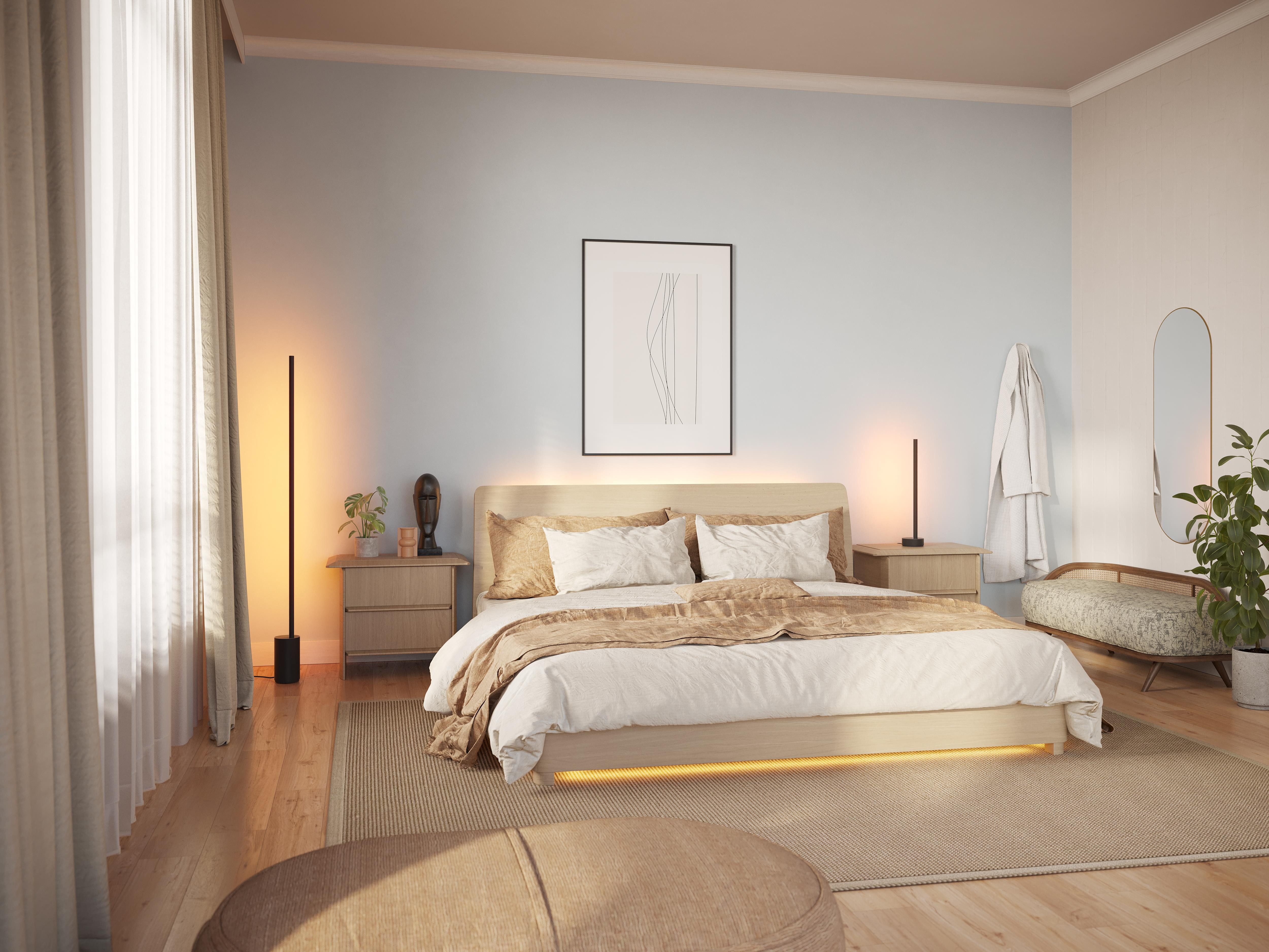 Philips Hue Smarte LED-Leuchte Gradient Signe Stehleuchte schwarz, Abschaltautomatik, Bluetooth, CCT - über Fernbedienung, Dimmfunktion, Farbsteuerung, Farbwechsel, Leuchtdauer einstellbar, Memoryfunktion, Nachtlichtfunktion, RGB, Smart Home, Timerfunktion, dimmbar über Fernbedienung, erweiterbar, mehrere Helligkeitsstufen, LED wechselbar, RGB, inkl. Philips Hue Dimmschalter