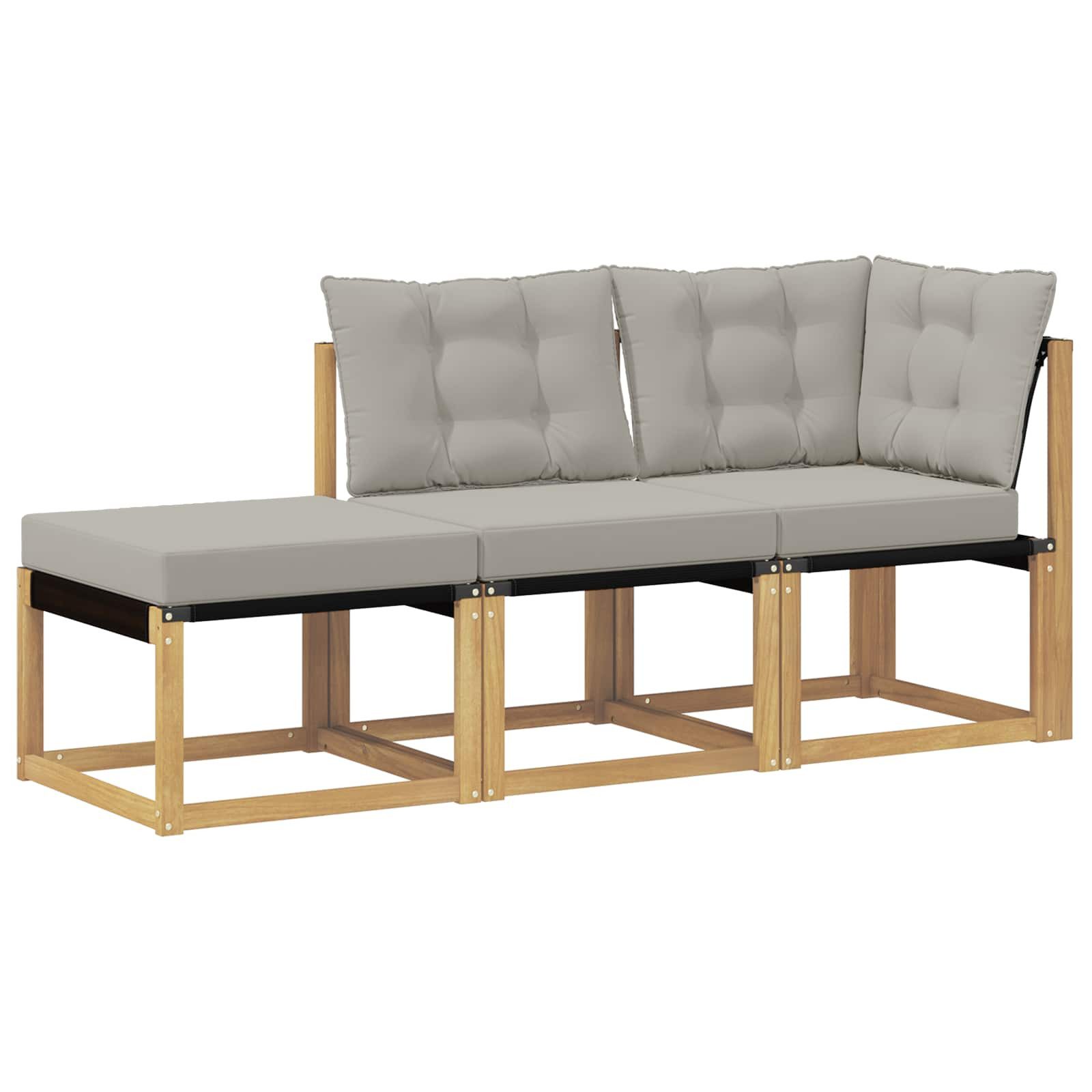 vidaXL Sofaelement Sectional Sofa Einheiten mit Kissen 3 Stück Weiß (3 St)