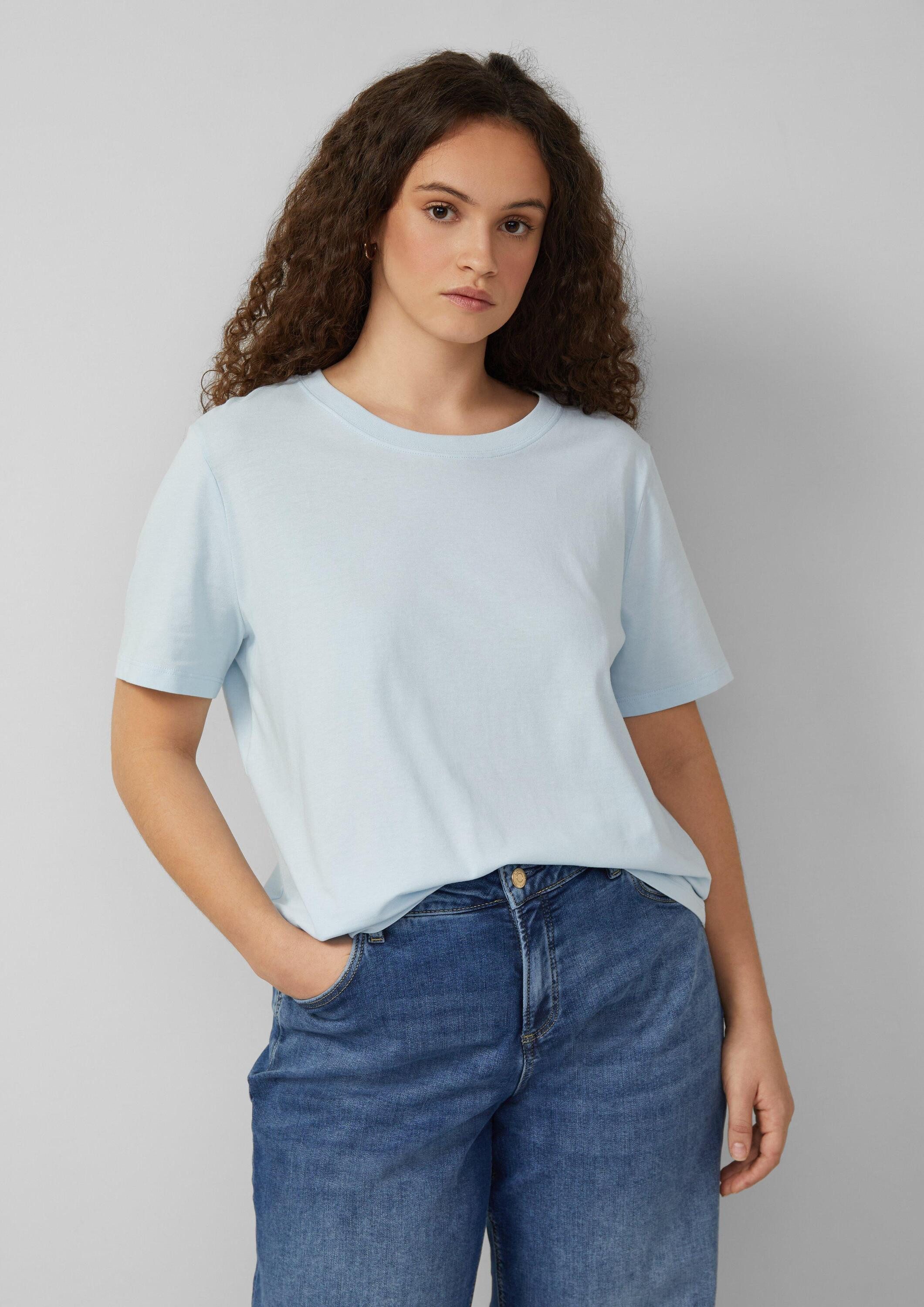QS Kurzarmshirt T-Shirt Baumwollshirt günstig online kaufen