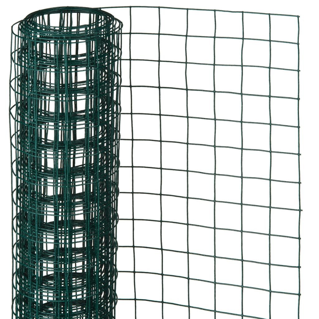 Gartenzaun Drahtgeflecht Quadrat 1x5 m 25 mm Kunststoffbeschichteter Stahl