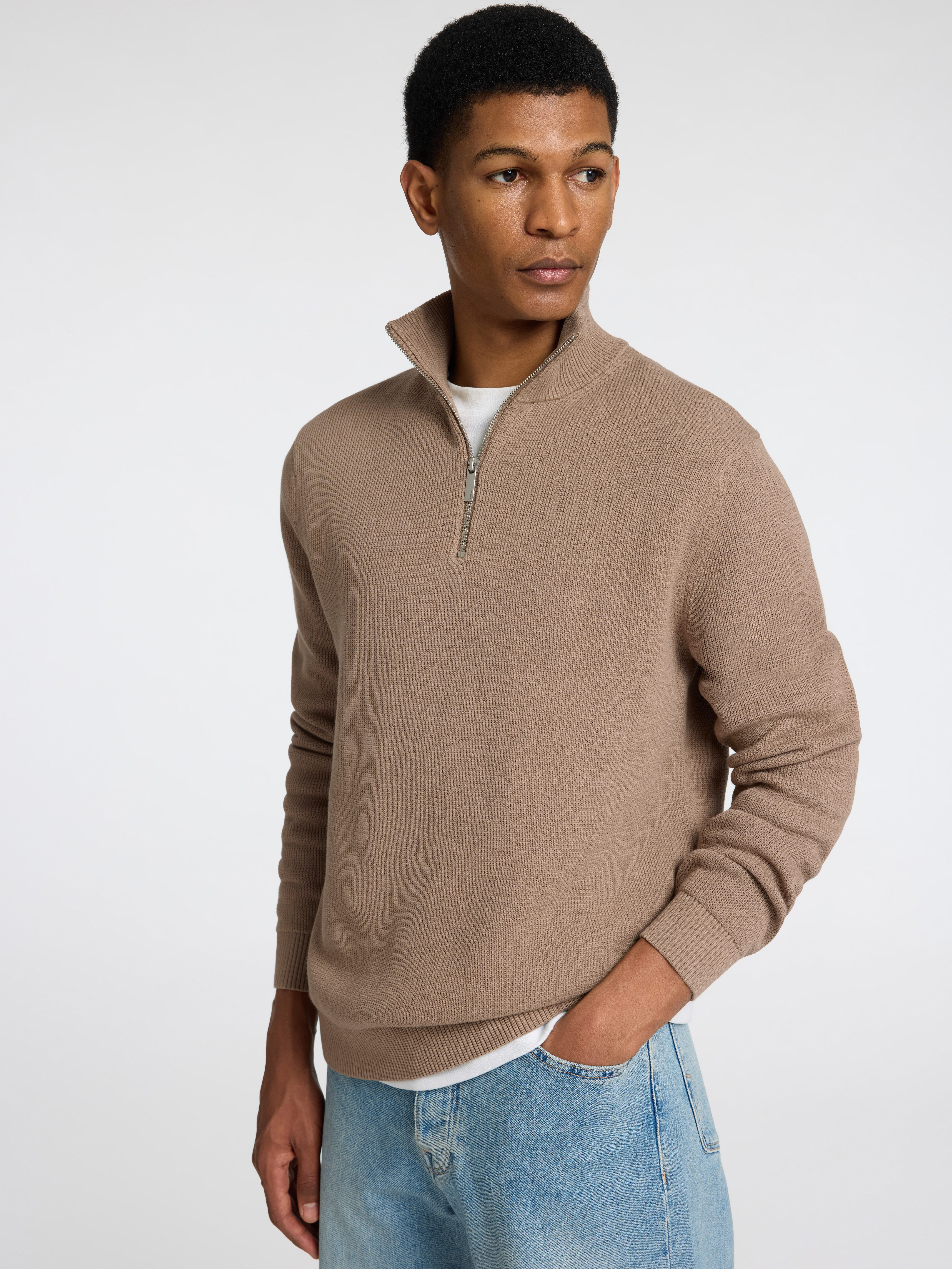 Troyer SLHDANE LS KNIT STRUCTURE HALF ZIP NOOS