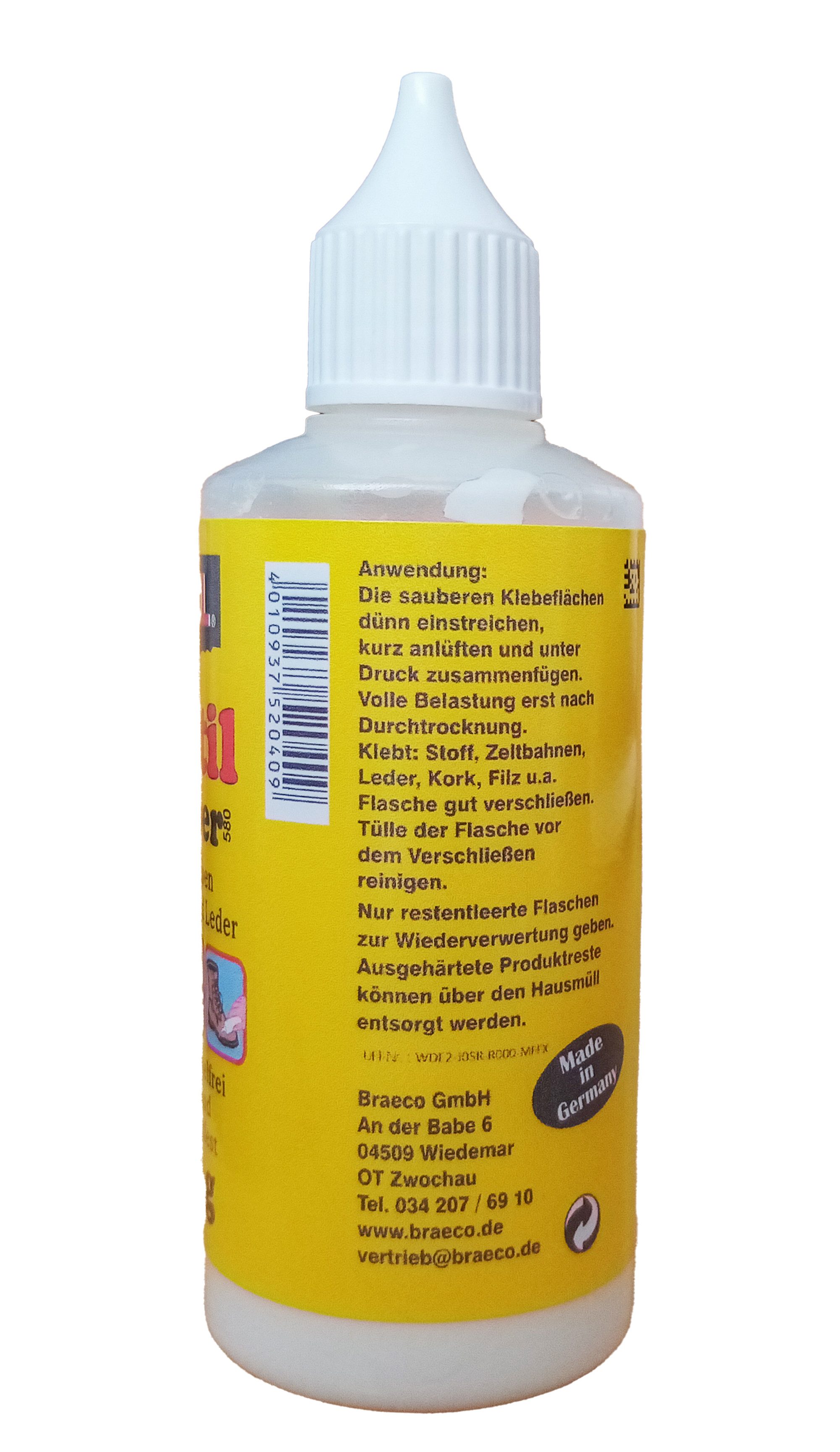 BRÜCOL Bastelkleber TEXTIL KLEBER 80ml Texilkleber Textilklebstoff Stoffkleber, (1-tlg), Lederkleber Gewebekleber Gewebeklebstoff Gewebe Stoff